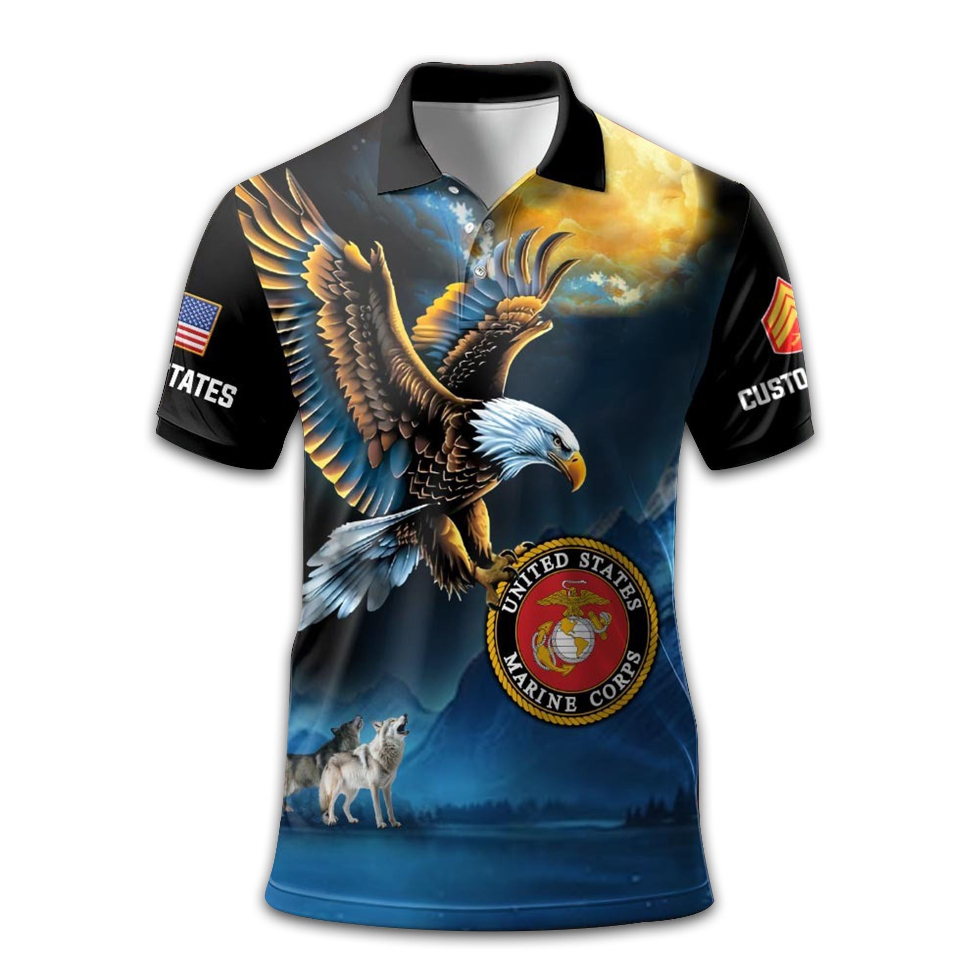 Unique Custom Name, Rank, Year, USMC Polo Shirt VPVC209703, Gifts For Marine Veteran, Gifts For Dad, For Husband, Best Gifts On Father's Day, Independence Day, Veterans Day.