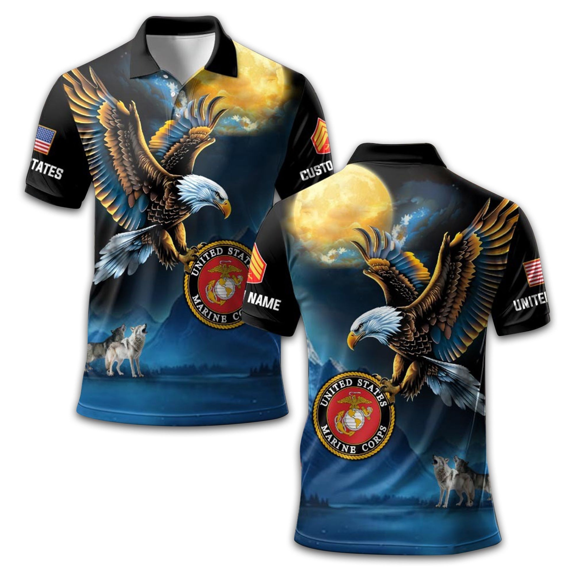 Unique Custom Name, Rank, Year, USMC Polo Shirt VPVC209703, Gifts For Marine Veteran, Gifts For Dad, For Husband, Best Gifts On Father's Day, Independence Day, Veterans Day.