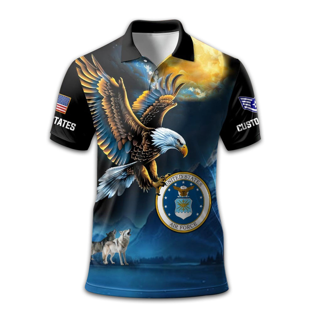 Unique Custom Name, Rank, USAF Polo Shirt VPVC209704, Gifts For Air Force Veteran, Gifts For Dad, For Husband, Best Gifts On Father's Day, Independence Day, Veterans Day.