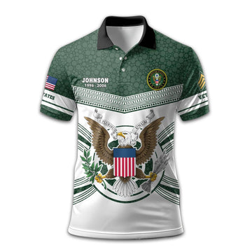 US Army Custom Polo Shirt VPVC209901, Gifts For Army Veteran, Best Gifts On Father's Day, Armed Forces Day, Independence Day, Veterans Day.