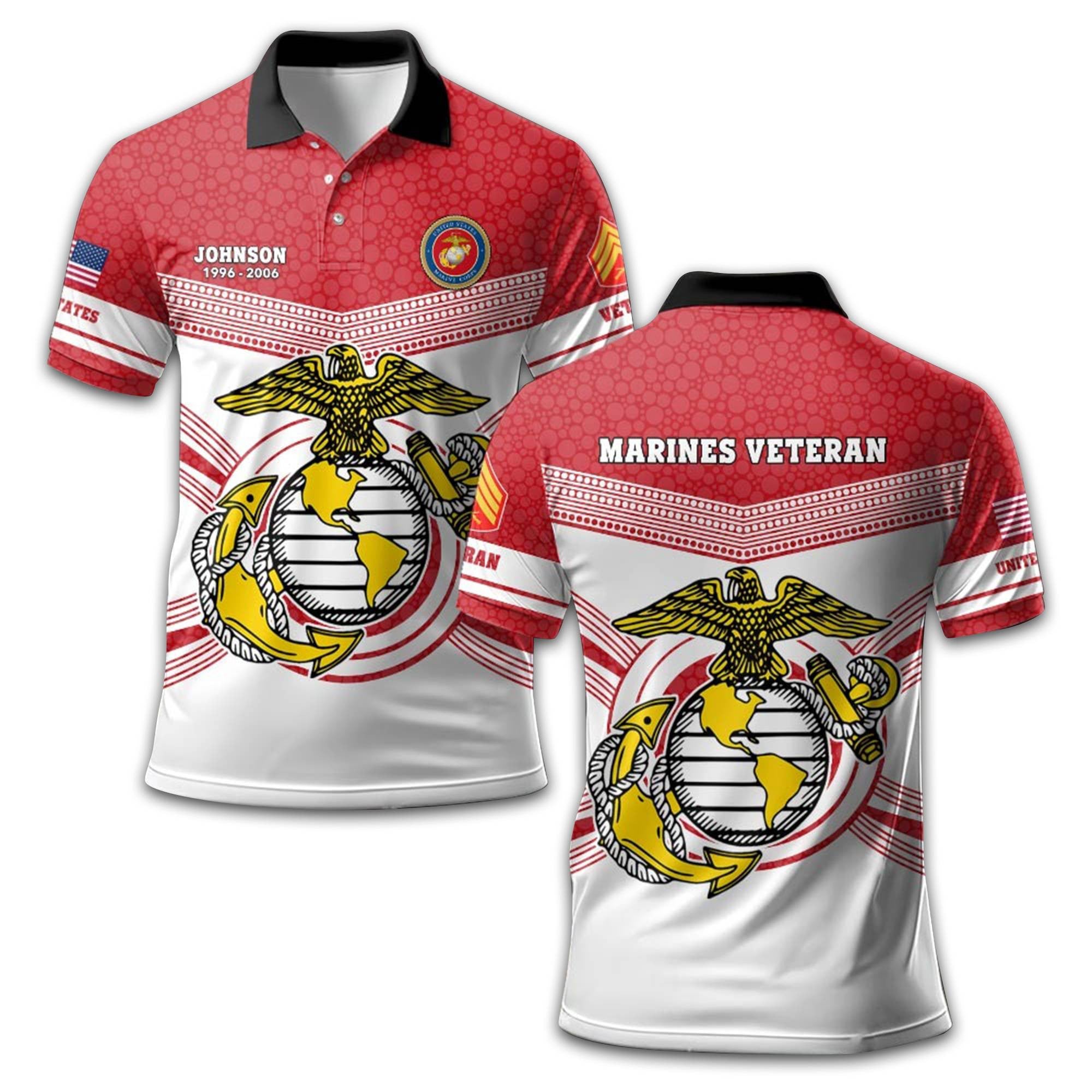 USMC Custom Polo Shirt VPVC209903, Gifts For Marine Veteran, Best Gifts On Father's Day, Armed Forces Day, Independence Day, Veterans Day.