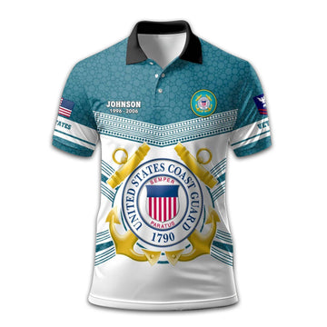USCG Custom Polo Shirt VPVC209905, Gifts For Coast Guard Veteran, Best Gifts On Father's Day, Armed Forces Day, Independence Day, Veterans Day.