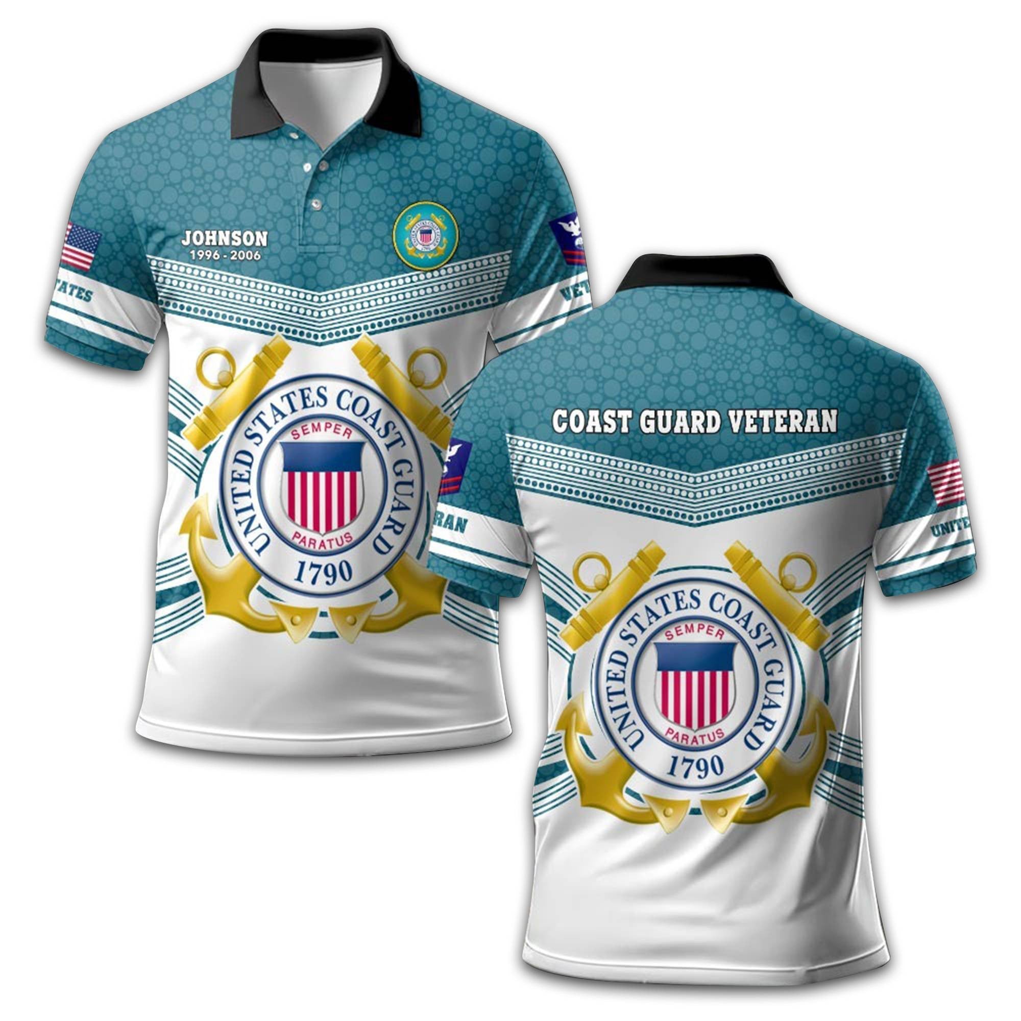 USCG Custom Polo Shirt VPVC209905, Gifts For Coast Guard Veteran, Best Gifts On Father's Day, Armed Forces Day, Independence Day, Veterans Day.