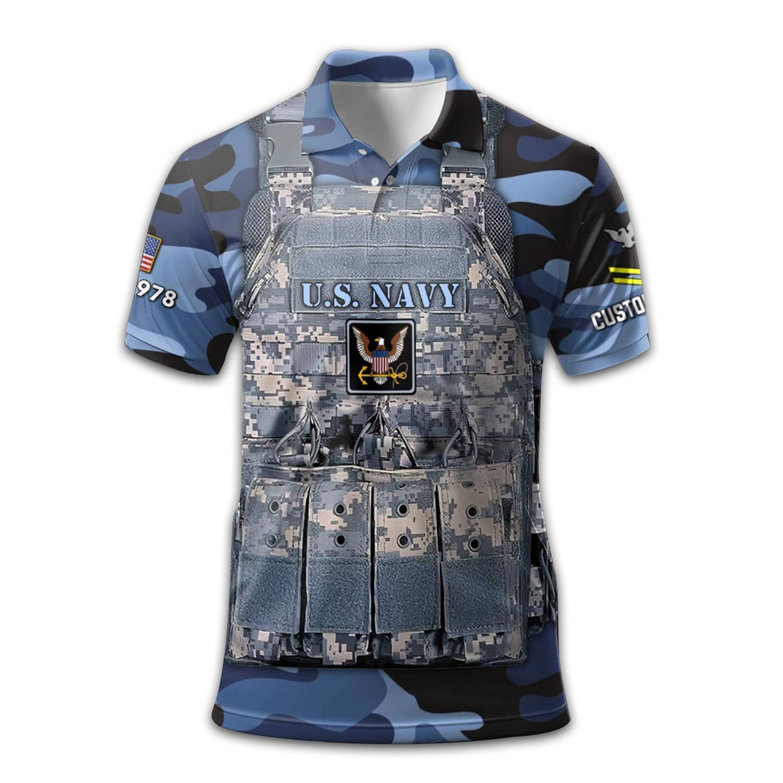 US Navy Custom Polo Shirt VPVC210202, Gifts For Navy Veteran, Best Gifts On Father's Day, Armed Forces Day, Independence Day, Veterans Day.