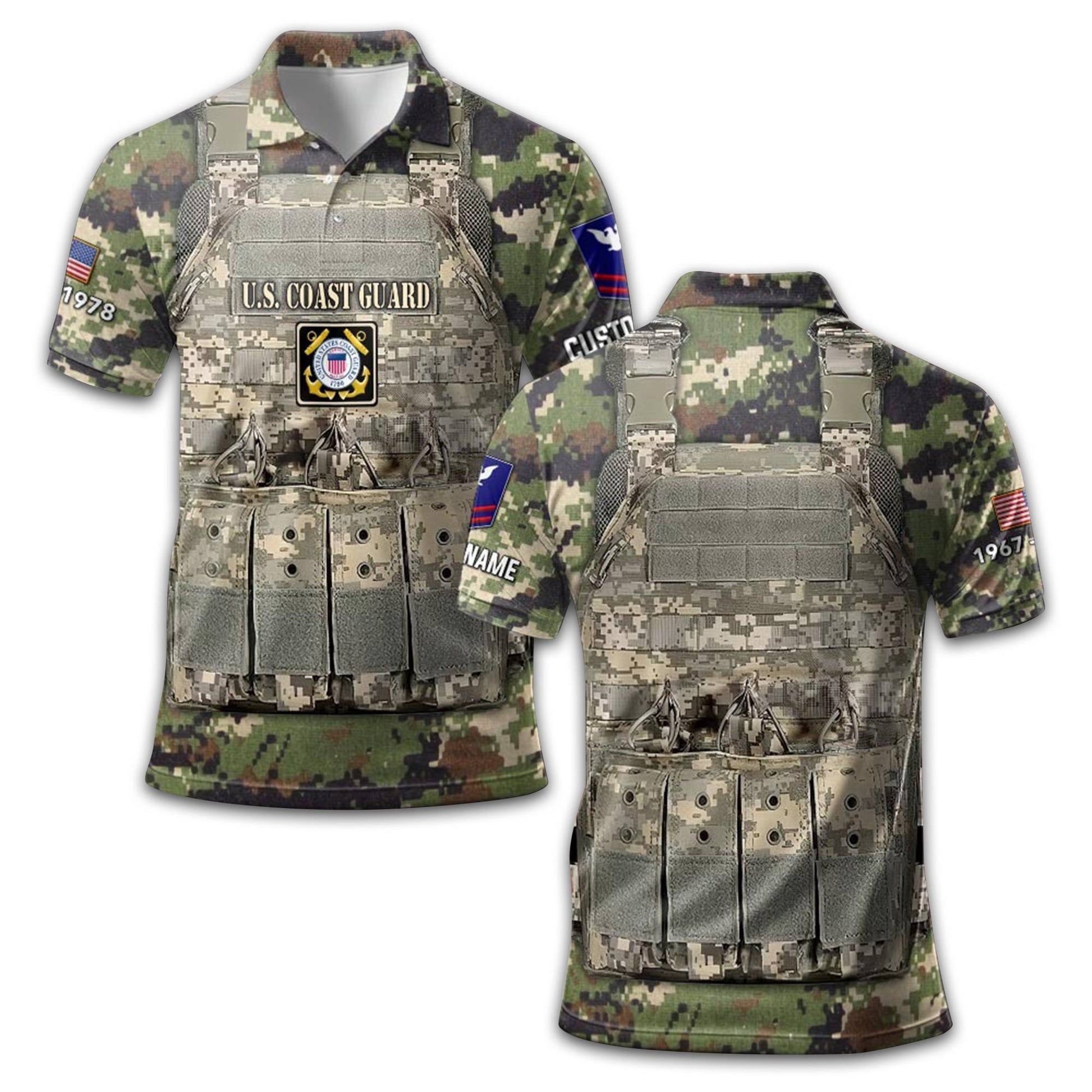 USCG Custom Polo Shirt VPVC210205, Gifts For Coast Guard Veteran, Best Gifts On Father's Day, Armed Forces Day, Independence Day, Veterans Day.