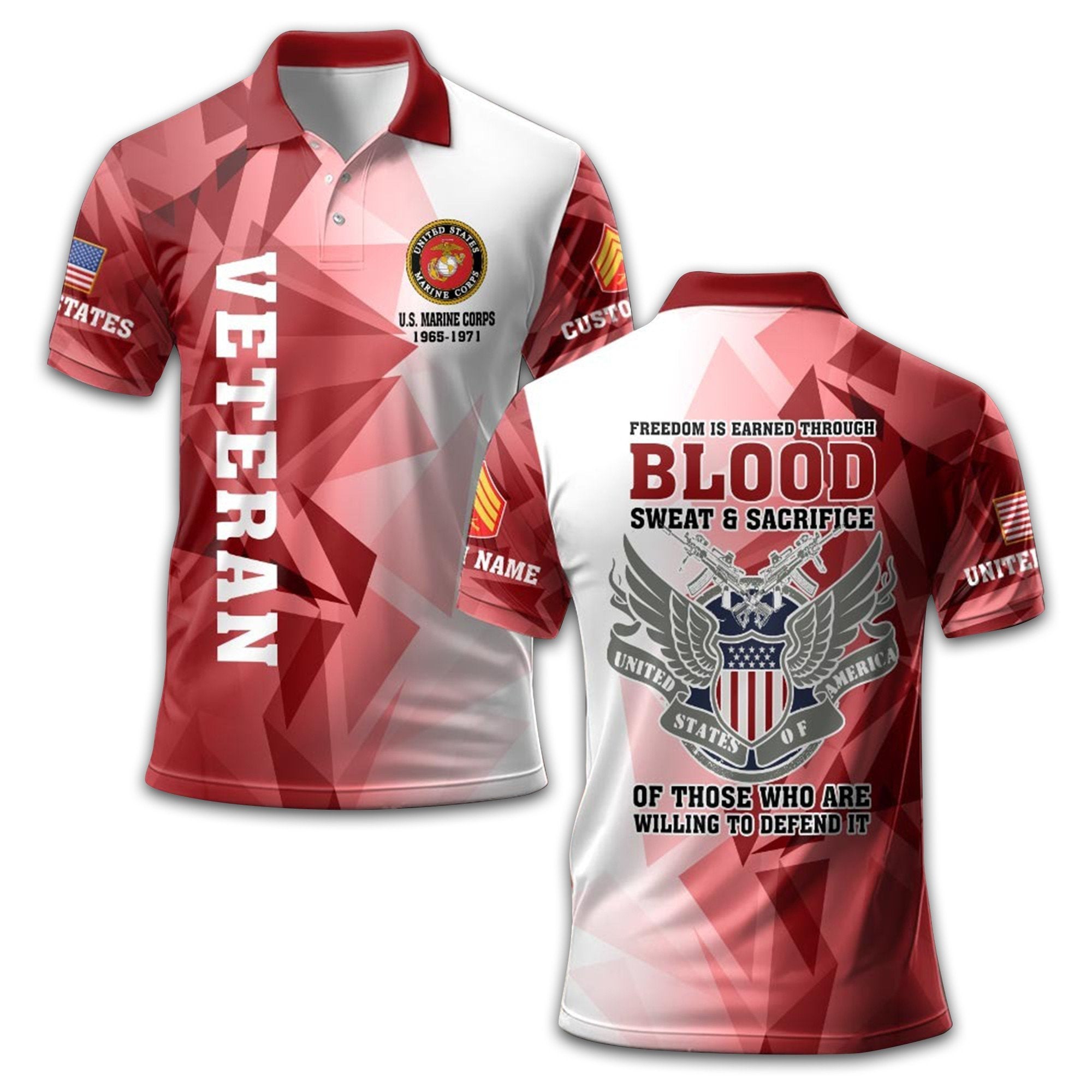 Unique Custom Name, Rank, Year, USMC Polo Shirt VPVC210503, Gifts For Marine Veteran, Gifts For Dad, For Husband, Best Gifts On Father's Day, Independence Day, Veterans Day.