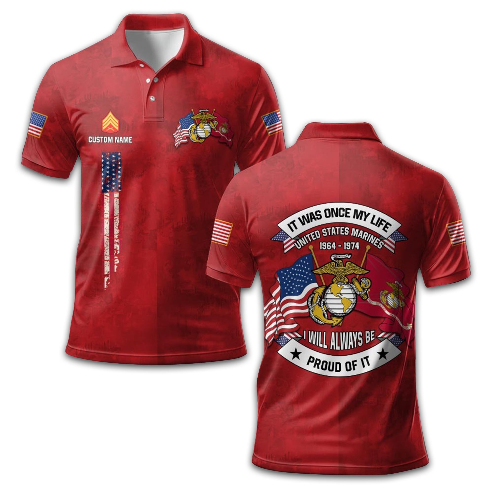 USMC Custom Polo Shirt VPVC210703, Gifts For Marine Veteran, Best Gifts On Father's Day, Armed Forces Day, Independence Day, Veterans Day.