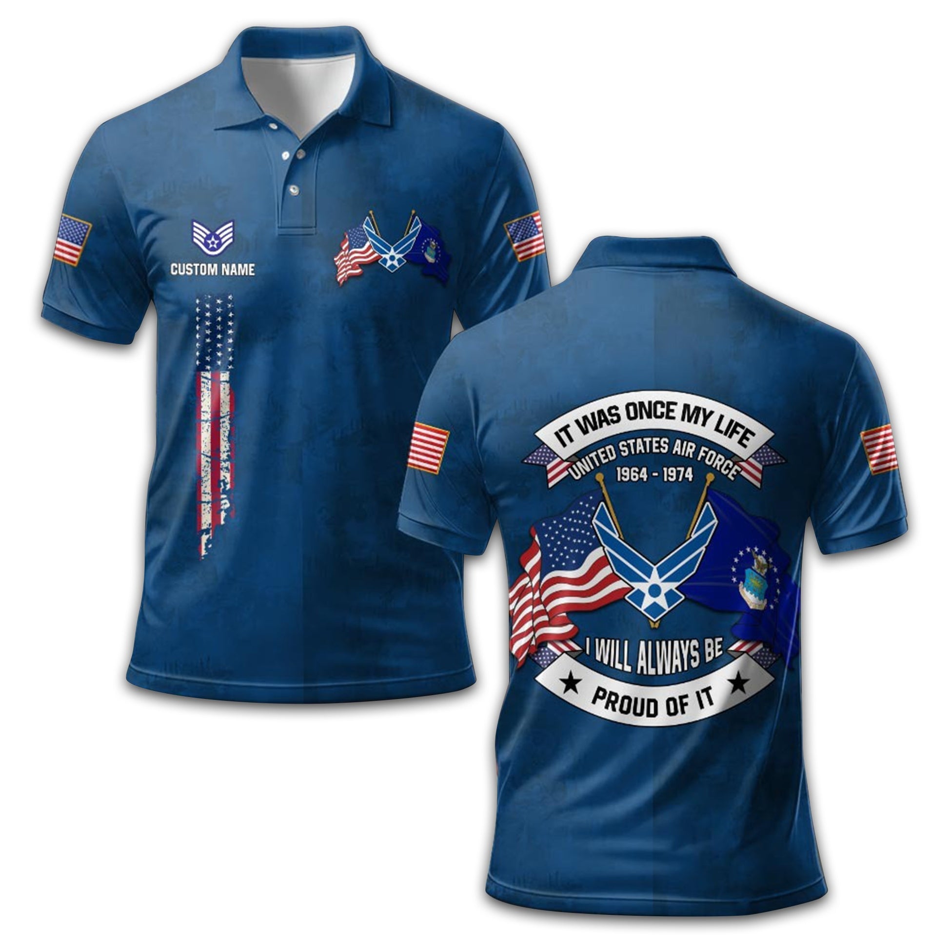 USAF Custom Polo Shirt VPVC210704, Gifts For Air Force Veteran, Best Gifts On Father's Day, Armed Forces Day, Independence Day, Veterans Day.