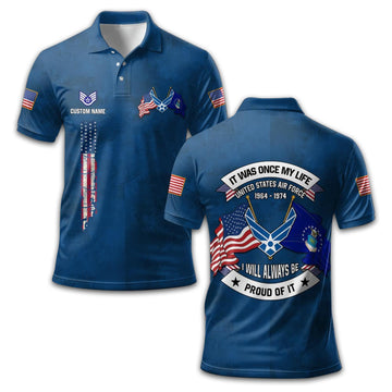 USAF Custom Polo Shirt VPVC210704, Gifts For Air Force Veteran, Best Gifts On Father's Day, Armed Forces Day, Independence Day, Veterans Day.