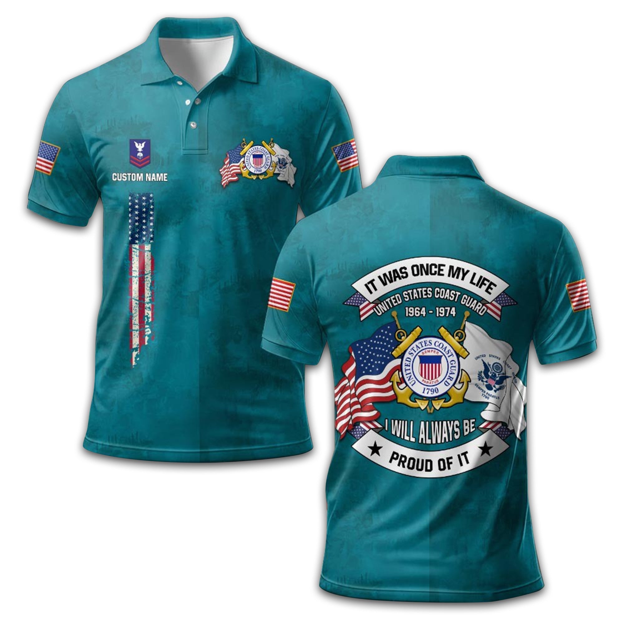 USCG Custom Polo Shirt VPVC210705, Gifts For Coast Guard Veteran, Best Gifts On Father's Day, Armed Forces Day, Independence Day, Veterans Day.