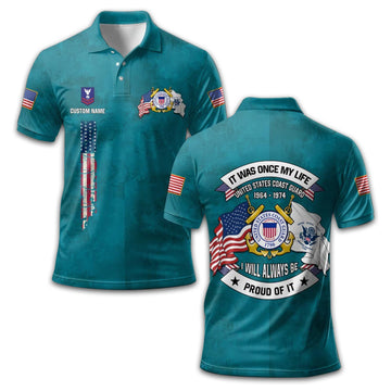 USCG Custom Polo Shirt VPVC210705, Gifts For Coast Guard Veteran, Best Gifts On Father's Day, Armed Forces Day, Independence Day, Veterans Day.