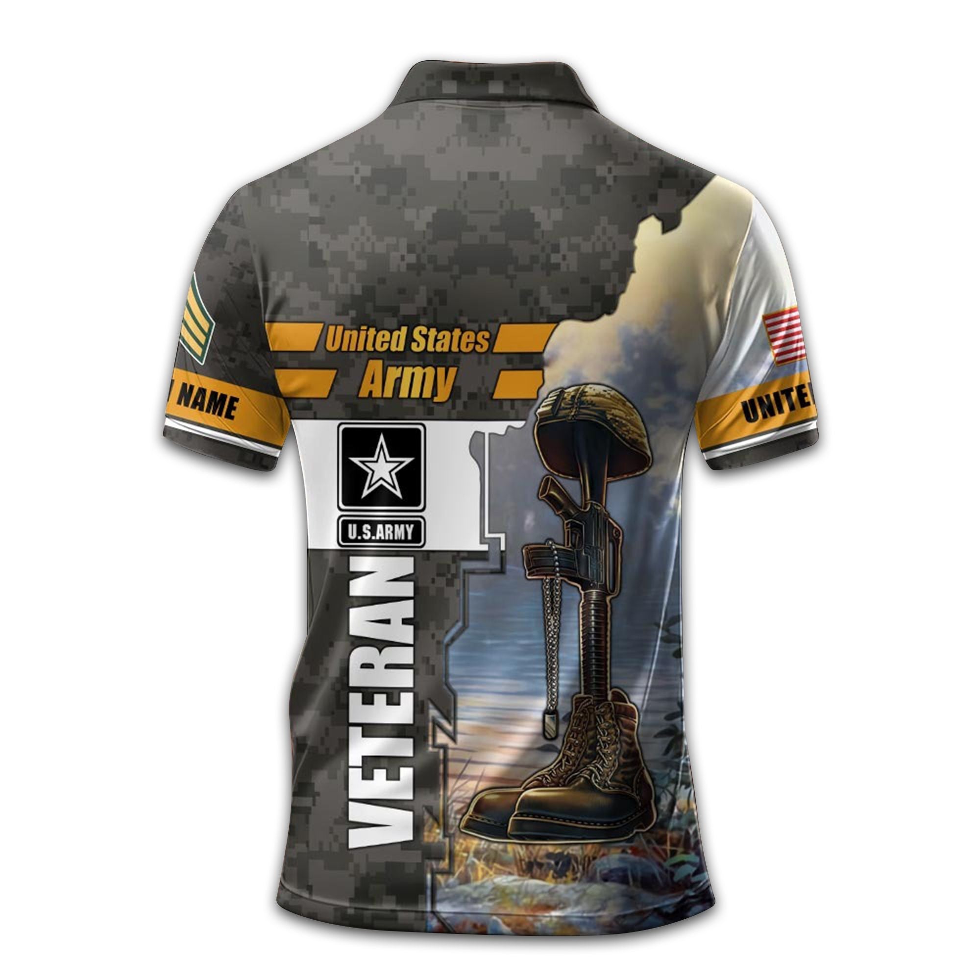 US Army Custom Polo Shirt VPVC210901, Gifts For Army Veteran, Best Gifts On Father's Day, Armed Forces Day, Independence Day, Veterans Day.