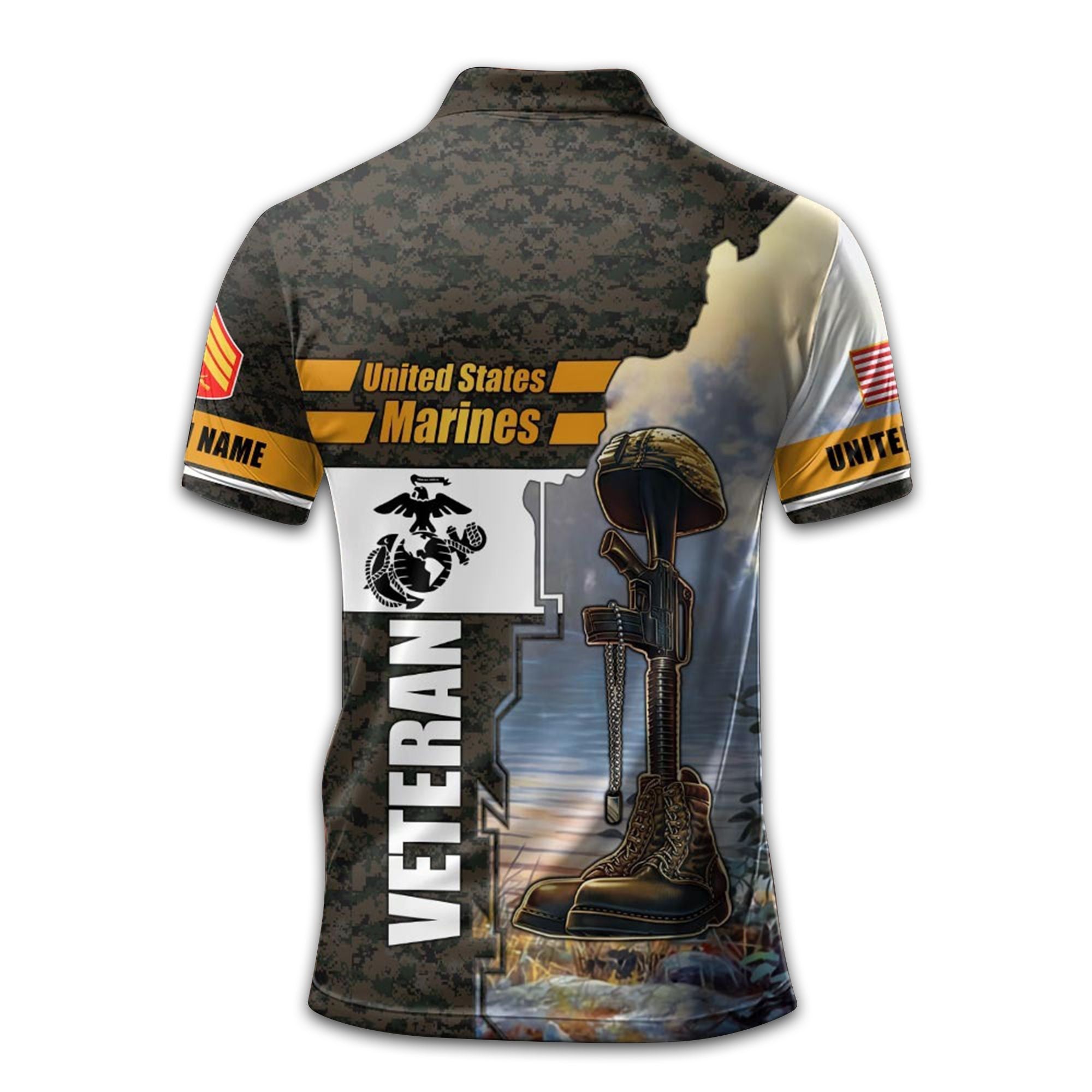 USMC Custom Polo Shirt VPVC210903, Gifts For Marine Veteran, Best Gifts On Father's Day, Armed Forces Day, Independence Day, Veterans Day.