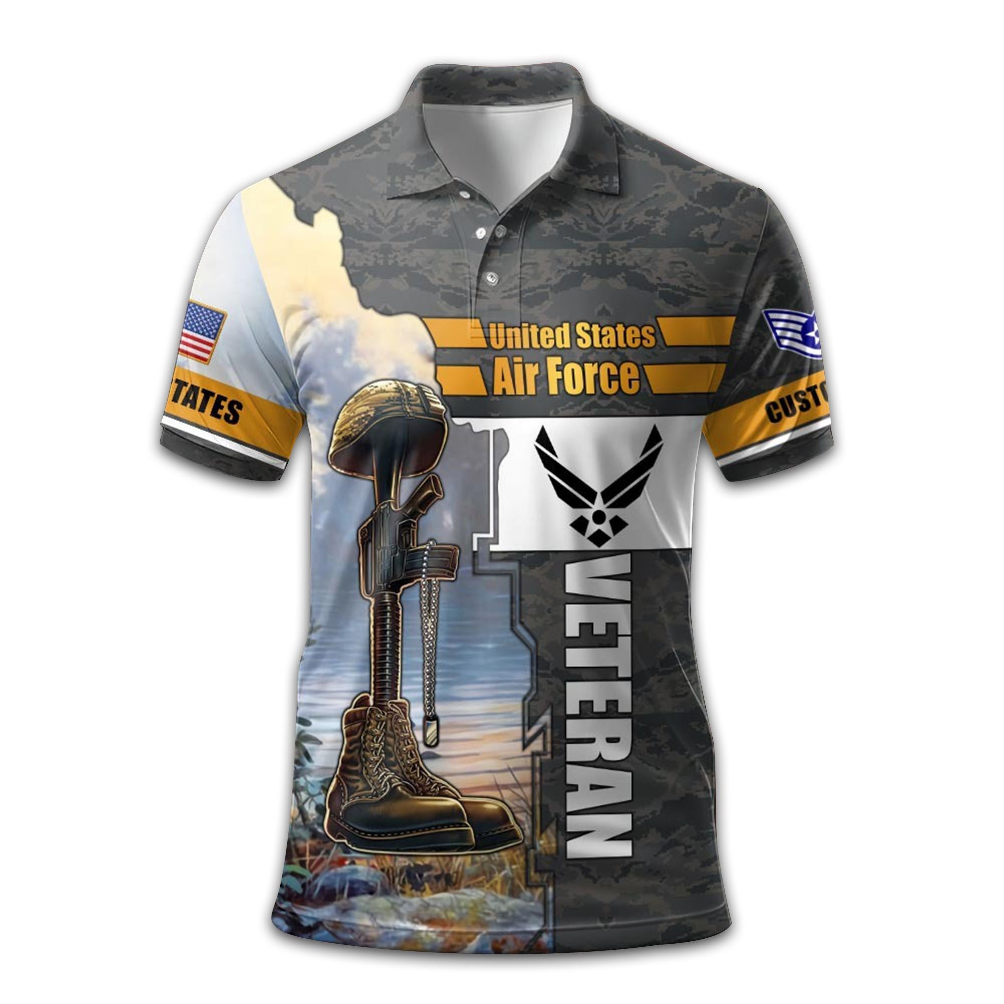 USAF Custom Polo Shirt VPVC210904, Gifts For Air Force Veteran, Best Gifts On Father's Day, Armed Forces Day, Independence Day, Veterans Day.