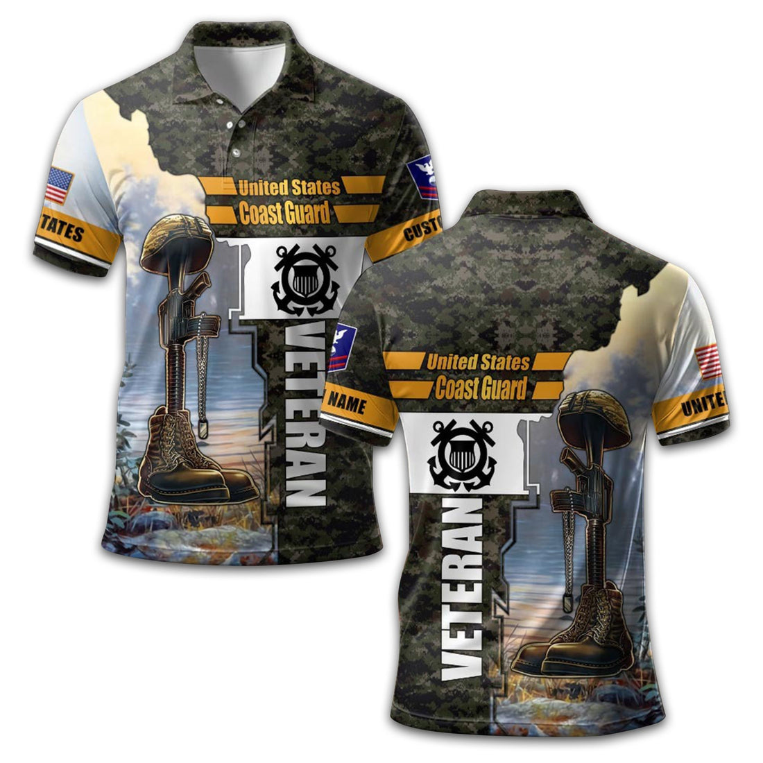 USCG Custom Polo Shirt VPVC210905, Gifts For Coast Guard Veteran, Best Gifts On Father's Day, Armed Forces Day, Independence Day, Veterans Day.