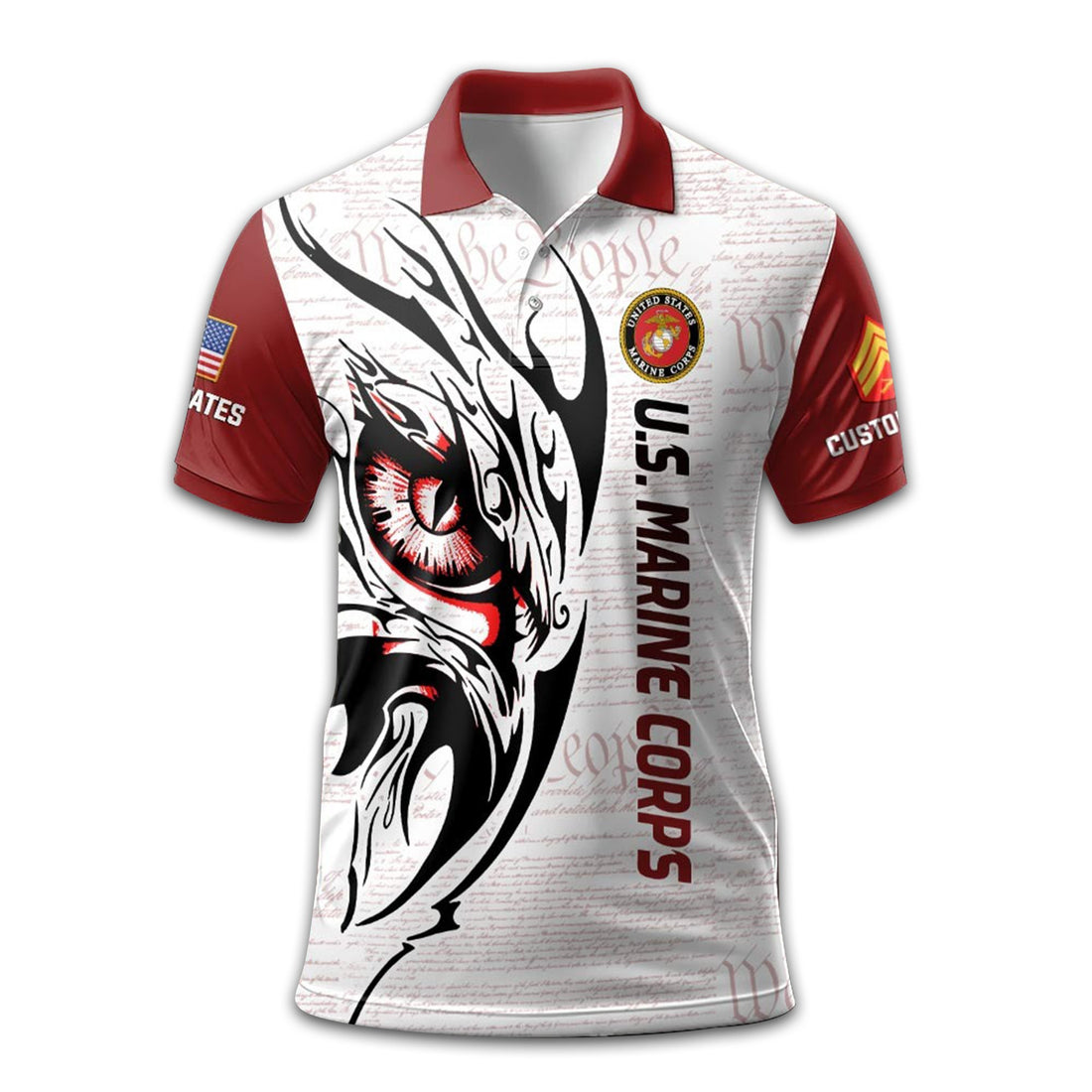 Unique Custom Name, Rank, Year, USMC Polo Shirt VPVC211103, Gifts For Marine Veteran, Gifts For Dad, For Husband, Best Gifts On Father's Day, Independence Day, Veterans Day.