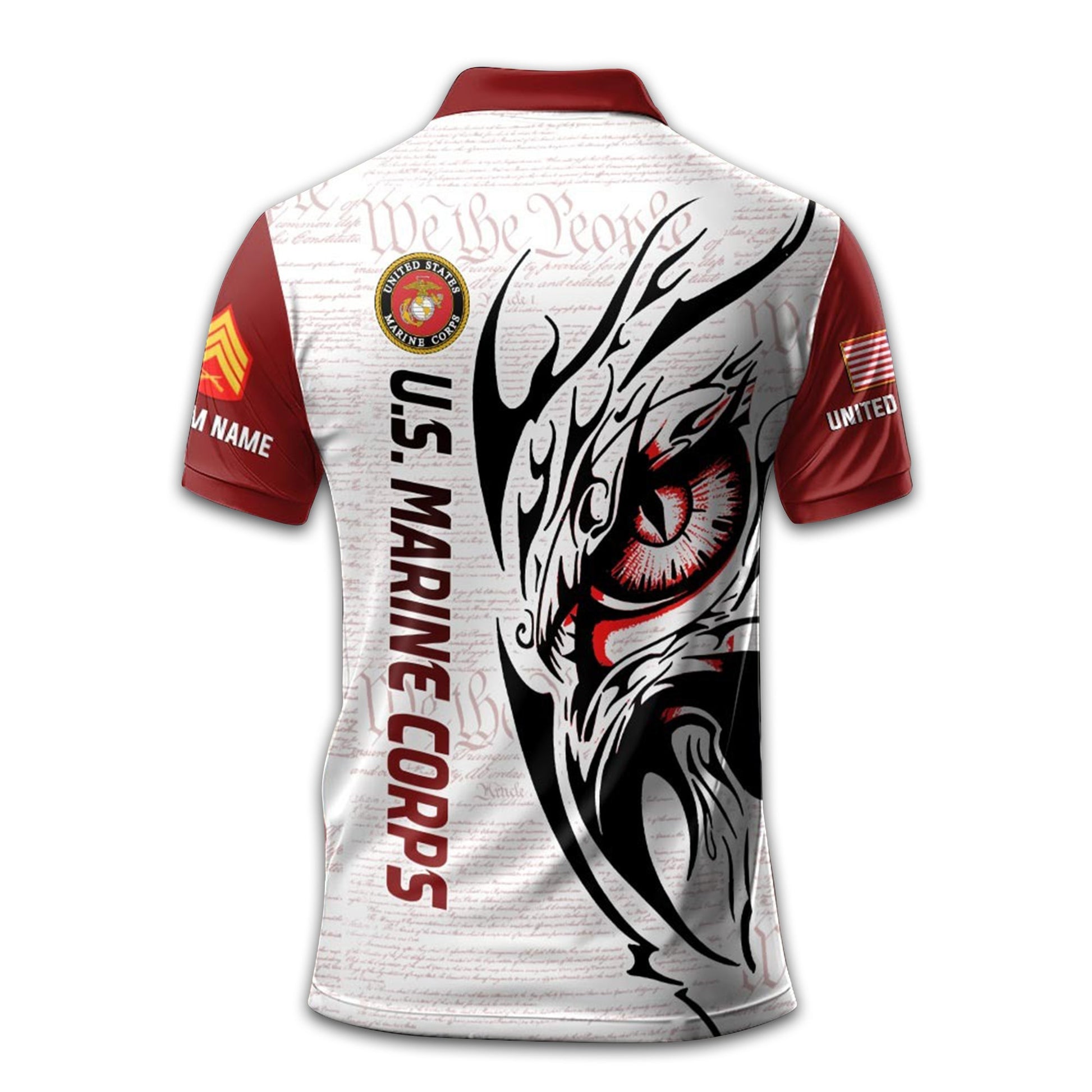 Unique Custom Name, Rank, Year, USMC Polo Shirt VPVC211103, Gifts For Marine Veteran, Gifts For Dad, For Husband, Best Gifts On Father's Day, Independence Day, Veterans Day.