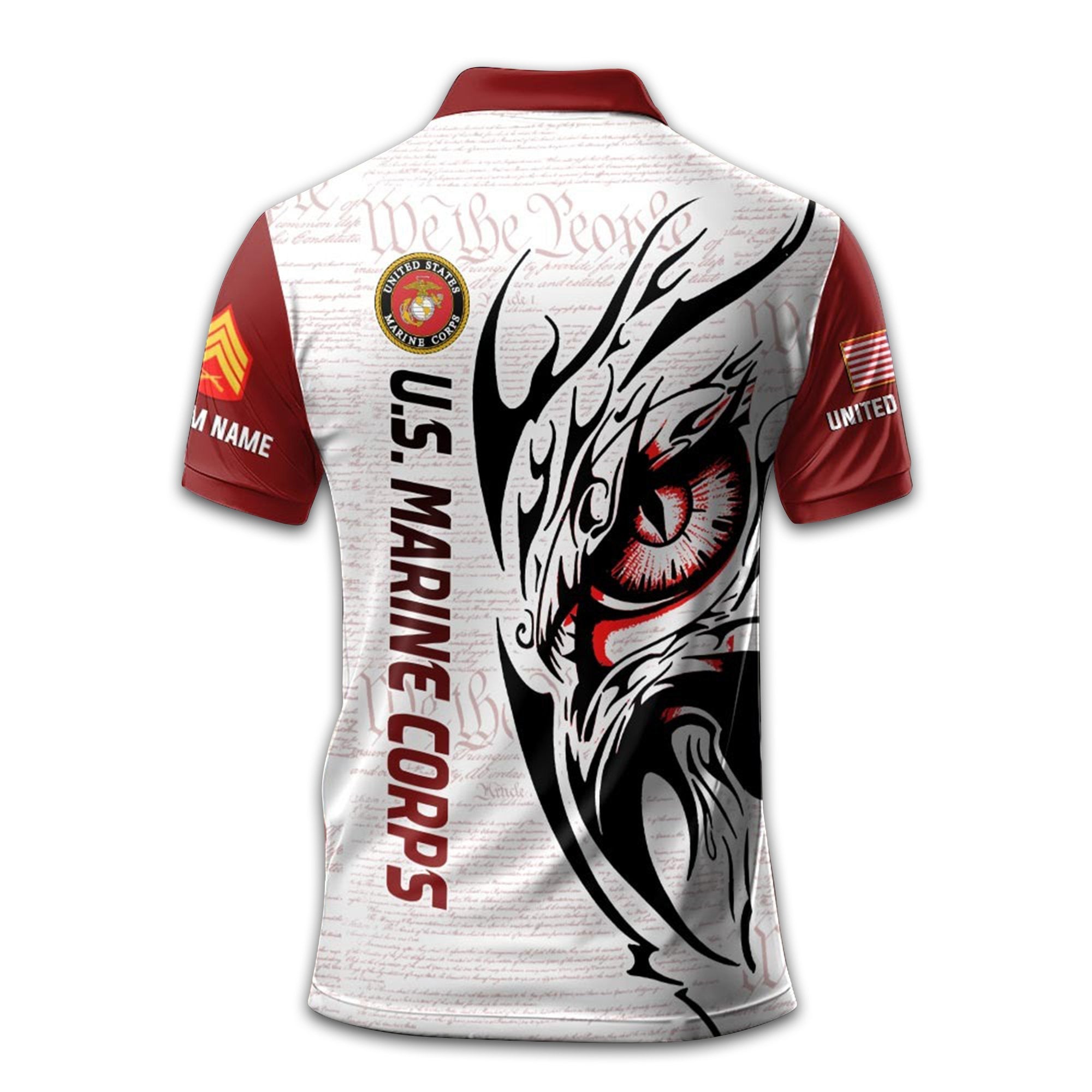 Unique Custom Name, Rank, Year, USMC Polo Shirt VPVC211103, Gifts For Marine Veteran, Gifts For Dad, For Husband, Best Gifts On Father's Day, Independence Day, Veterans Day.