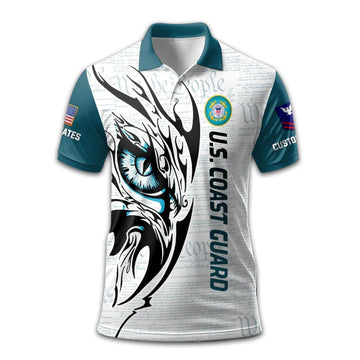 Unique Custom Name, Rank, Year, USCG Polo Shirt VPVC211105, Gifts For Coast Guard Veteran, Gifts For Dad, For Husband, Best Gifts On Father's Day, Independence Day, Veterans Day.