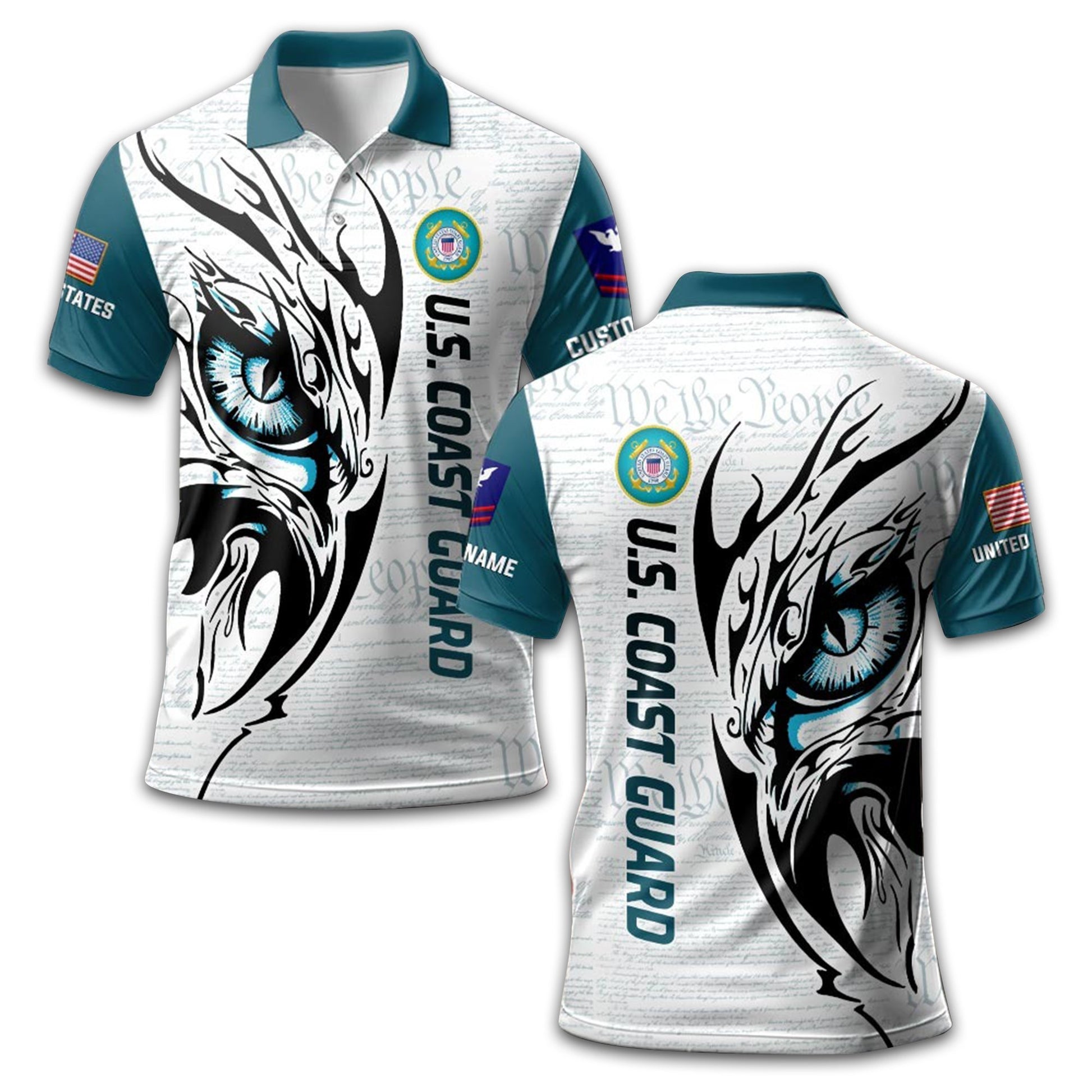 Unique Custom Name, Rank, Year, USCG Polo Shirt VPVC211105, Gifts For Coast Guard Veteran, Gifts For Dad, For Husband, Best Gifts On Father's Day, Independence Day, Veterans Day.