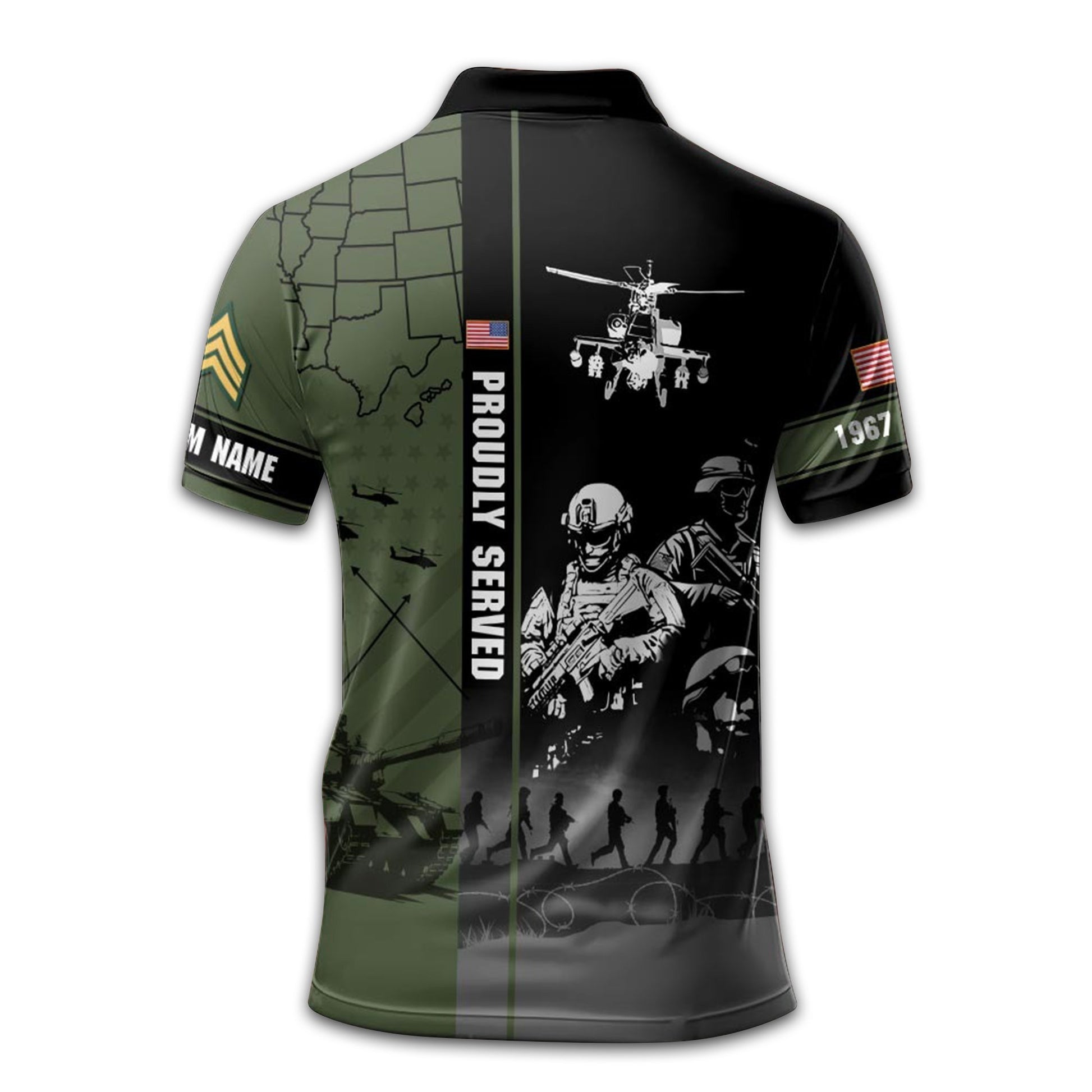 US Army Custom Polo Shirt VPVC211201, Gifts For Army Veteran, Best Gifts On Father's Day, Armed Forces Day, Independence Day, Veterans Day.