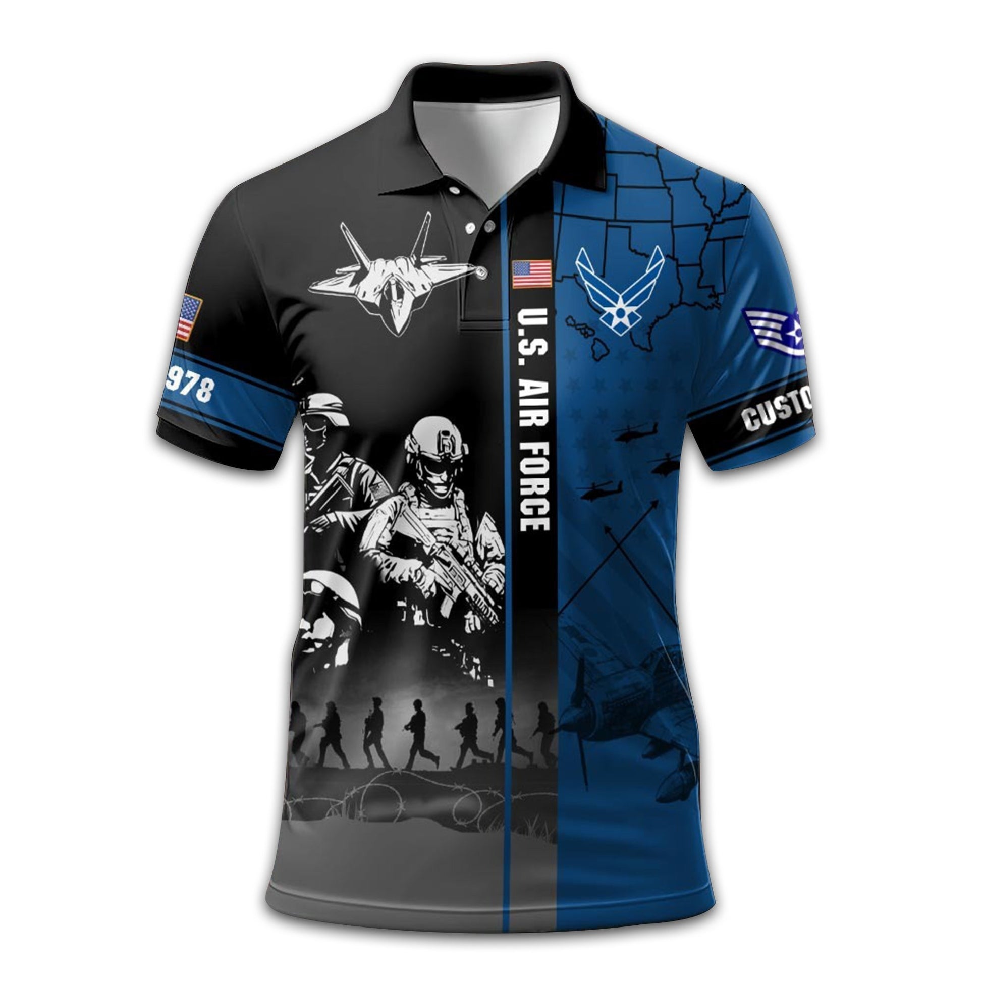 USAF Custom Polo Shirt VPVC211204, Gifts For Air Force Veteran, Best Gifts On Father's Day, Armed Forces Day, Independence Day, Veterans Day.