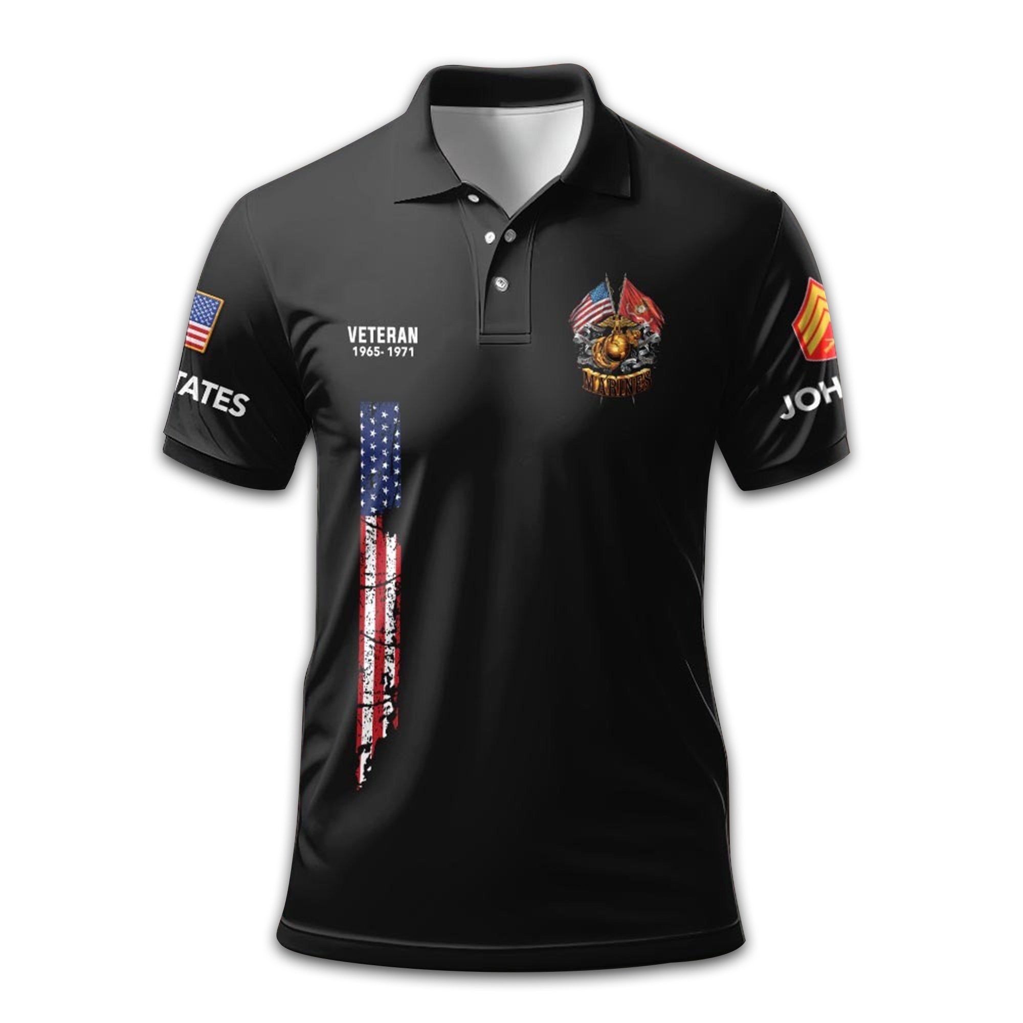 Unique Custom Name, Rank, Year, USMC Polo Shirt VPVC211308, Gifts For Marine Veteran, Gifts For Dad, For Husband, Best Gifts On Father's Day, Independence Day, Veterans Day.