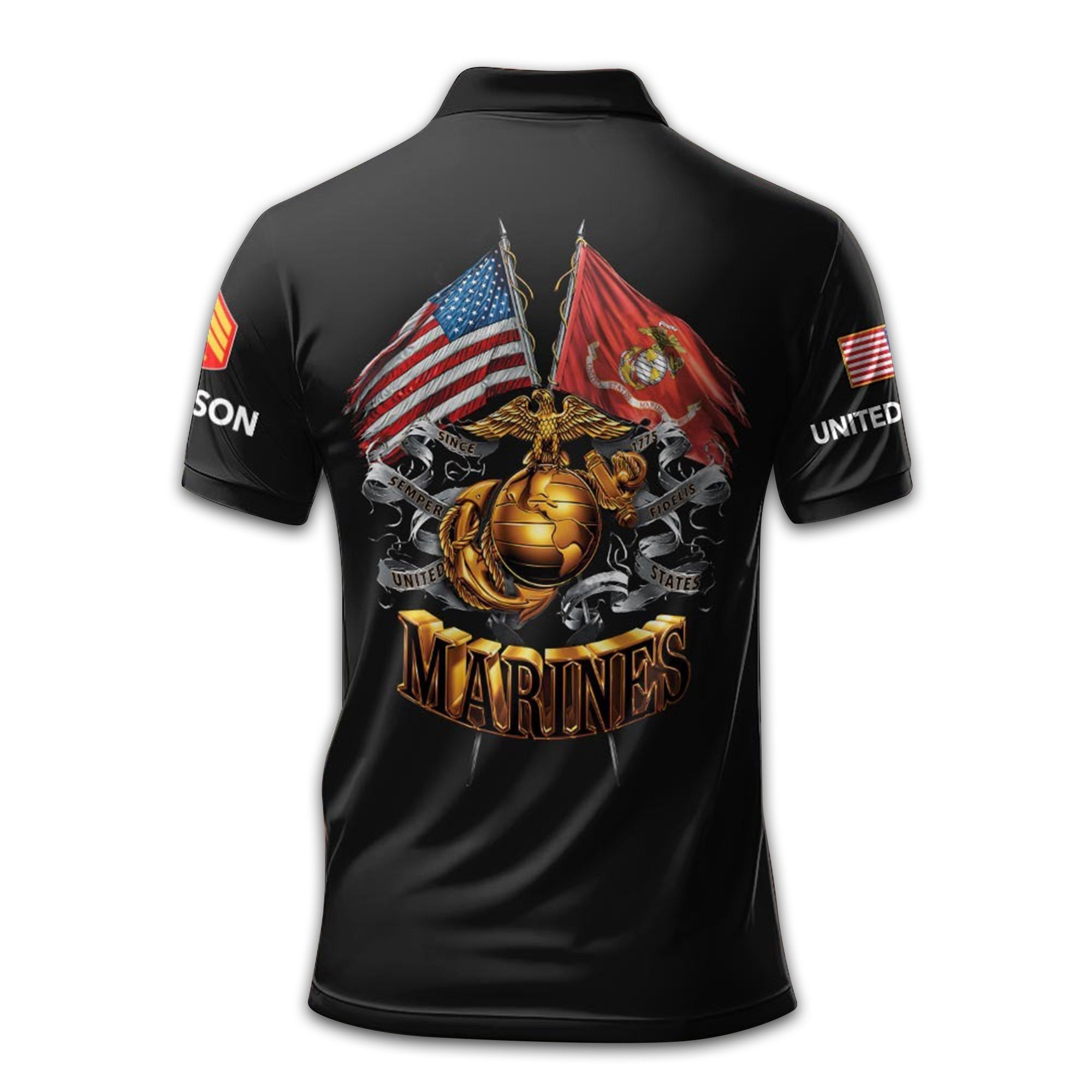 Unique Custom Name, Rank, Year, USMC Polo Shirt VPVC211308, Gifts For Marine Veteran, Gifts For Dad, For Husband, Best Gifts On Father's Day, Independence Day, Veterans Day.