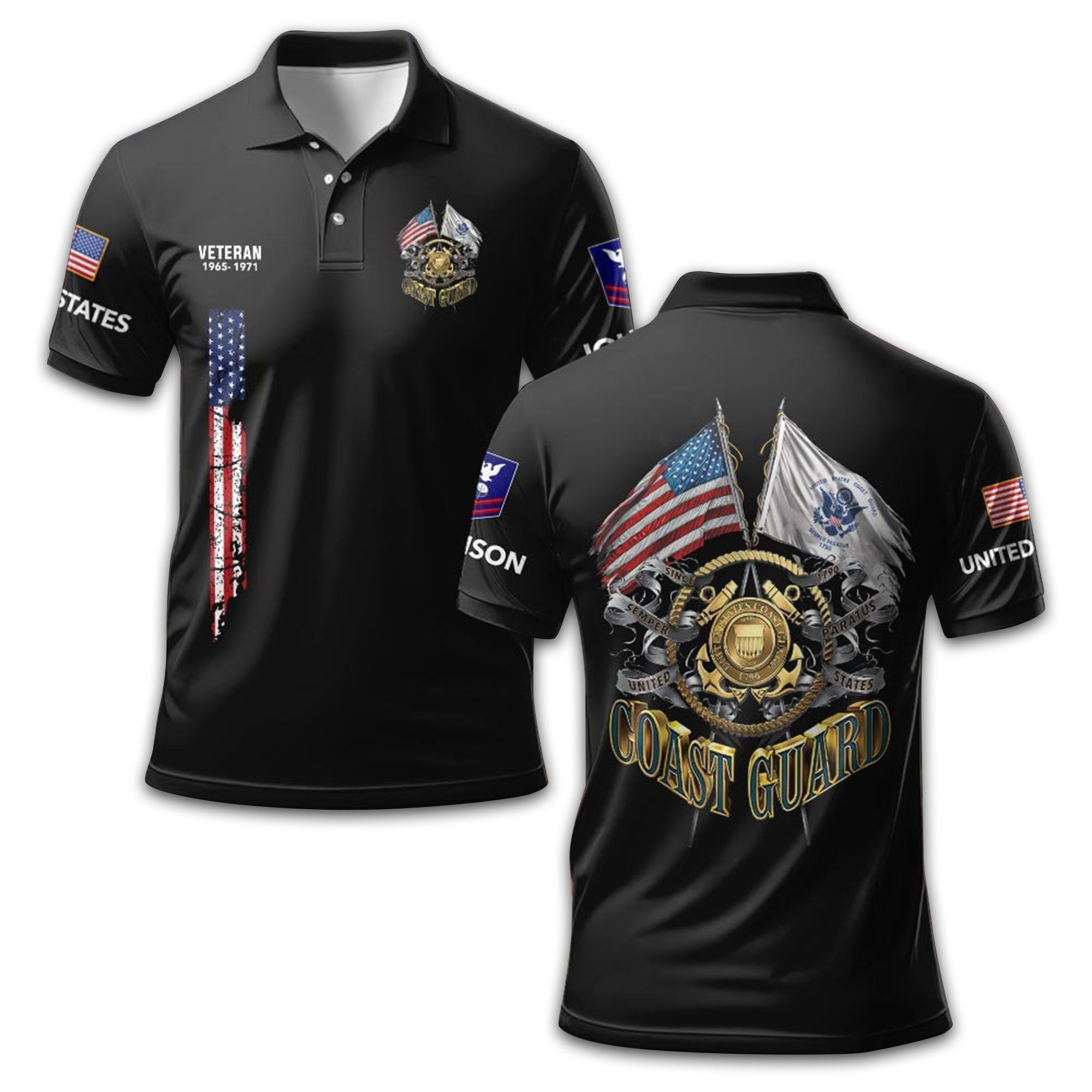 Unique Custom Name, Rank, Year, USCG Polo Shirt VPVC211310, Gifts For Coast Guard Veteran, Gifts For Dad, For Husband, Best Gifts On Father's Day, Independence Day, Veterans Day.