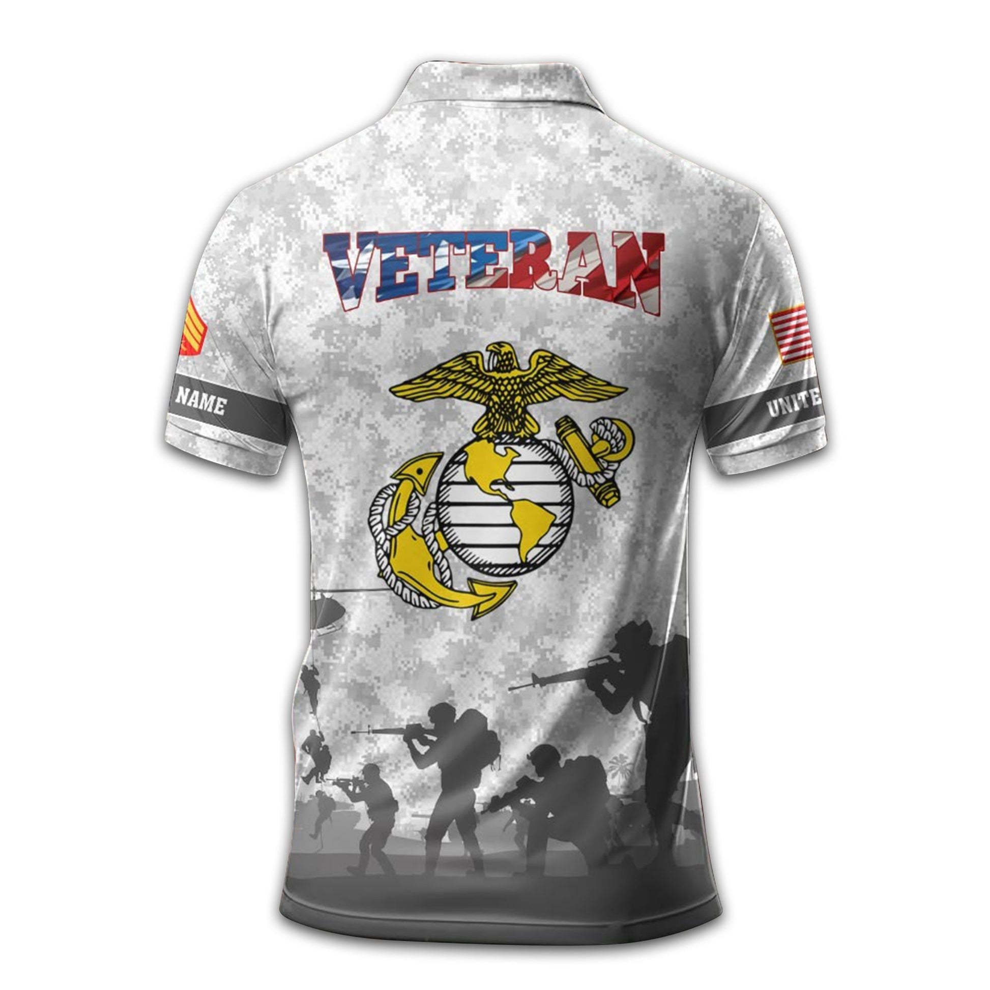 USMC Custom Polo Shirt VPVC211008, Gifts For Marine Veteran, Best Gifts On Father's Day, Armed Forces Day, Independence Day, Veterans Day.