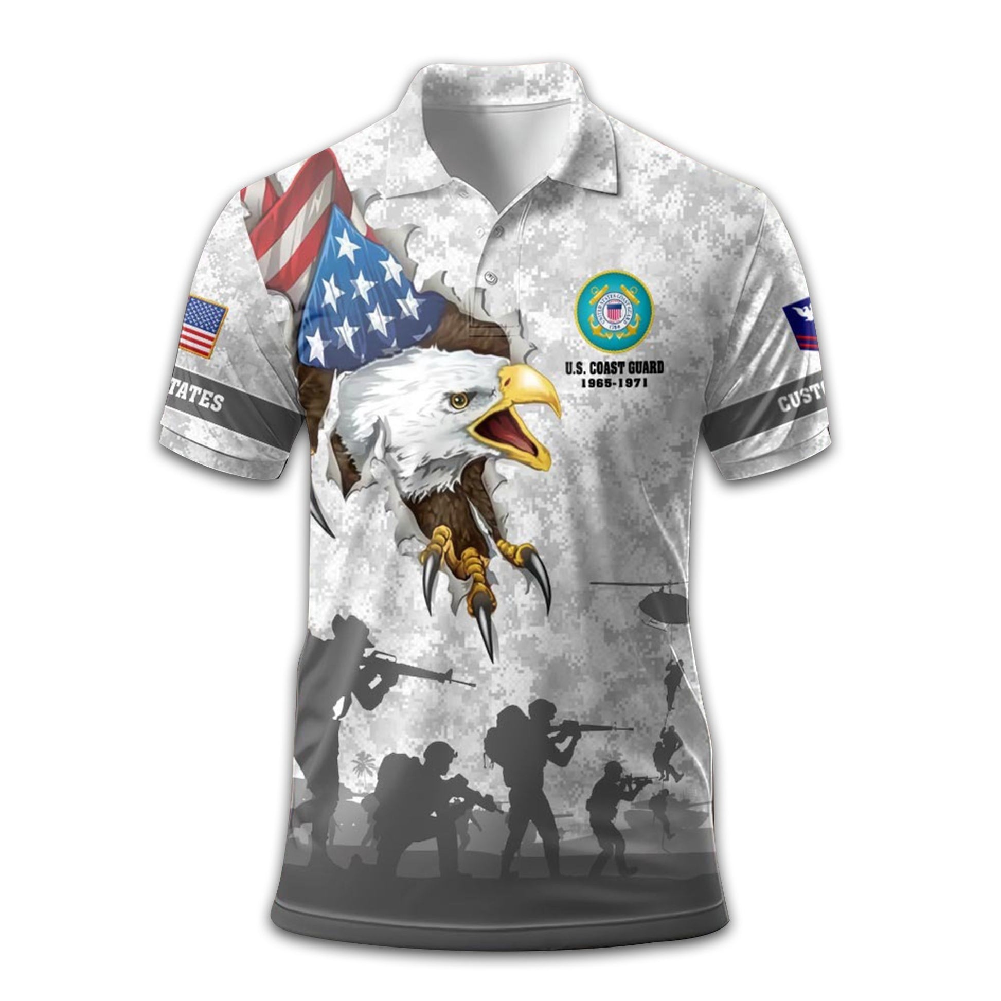 USCG Custom Polo Shirt VPVC211010, Gifts For Coast Guard Veteran, Best Gifts On Father's Day, Armed Forces Day, Independence Day, Veterans Day.