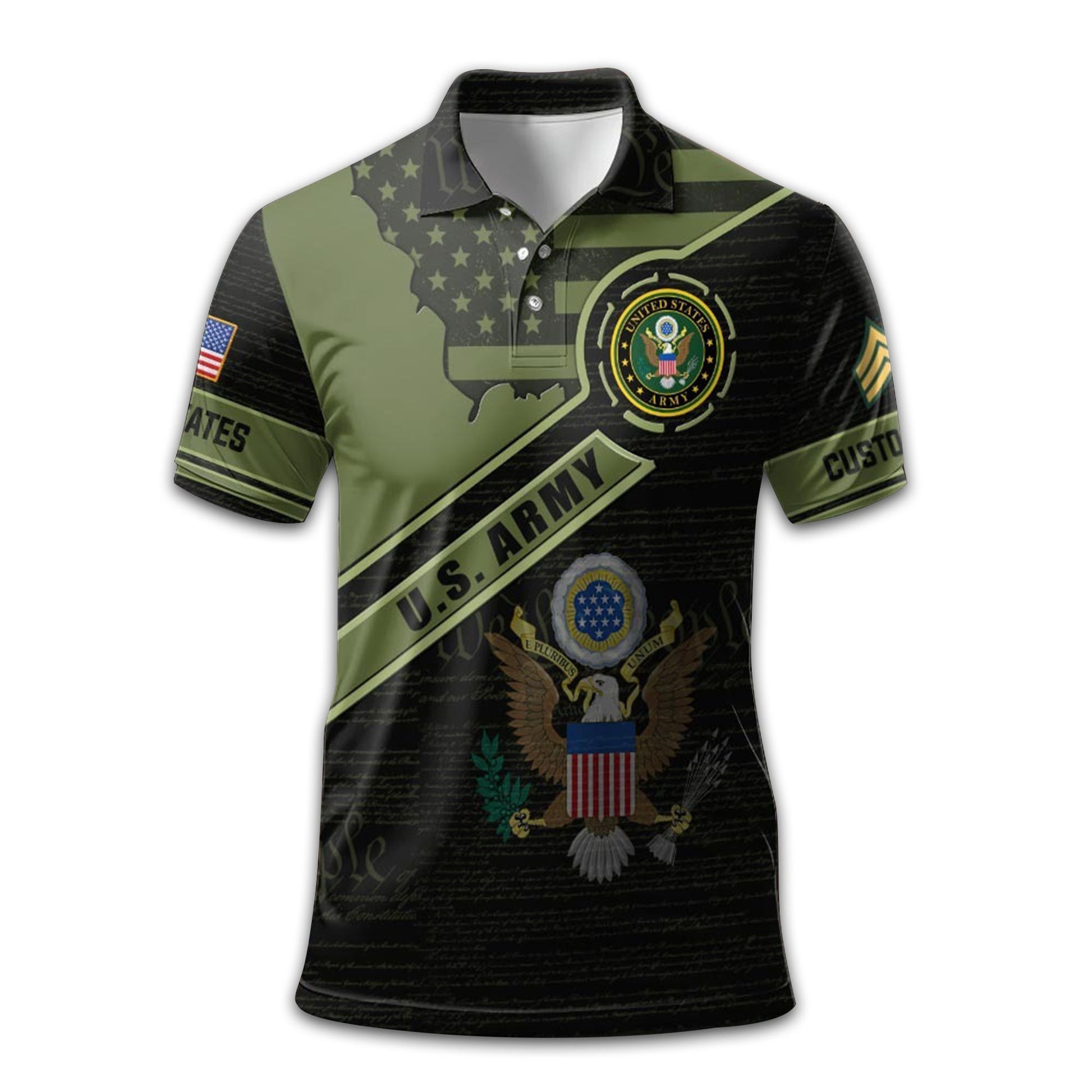 US Army Custom Polo Shirt VPVC211406, Gifts For Army Veteran, Best Gifts On Father's Day, Armed Forces Day, Independence Day, Veterans Day.