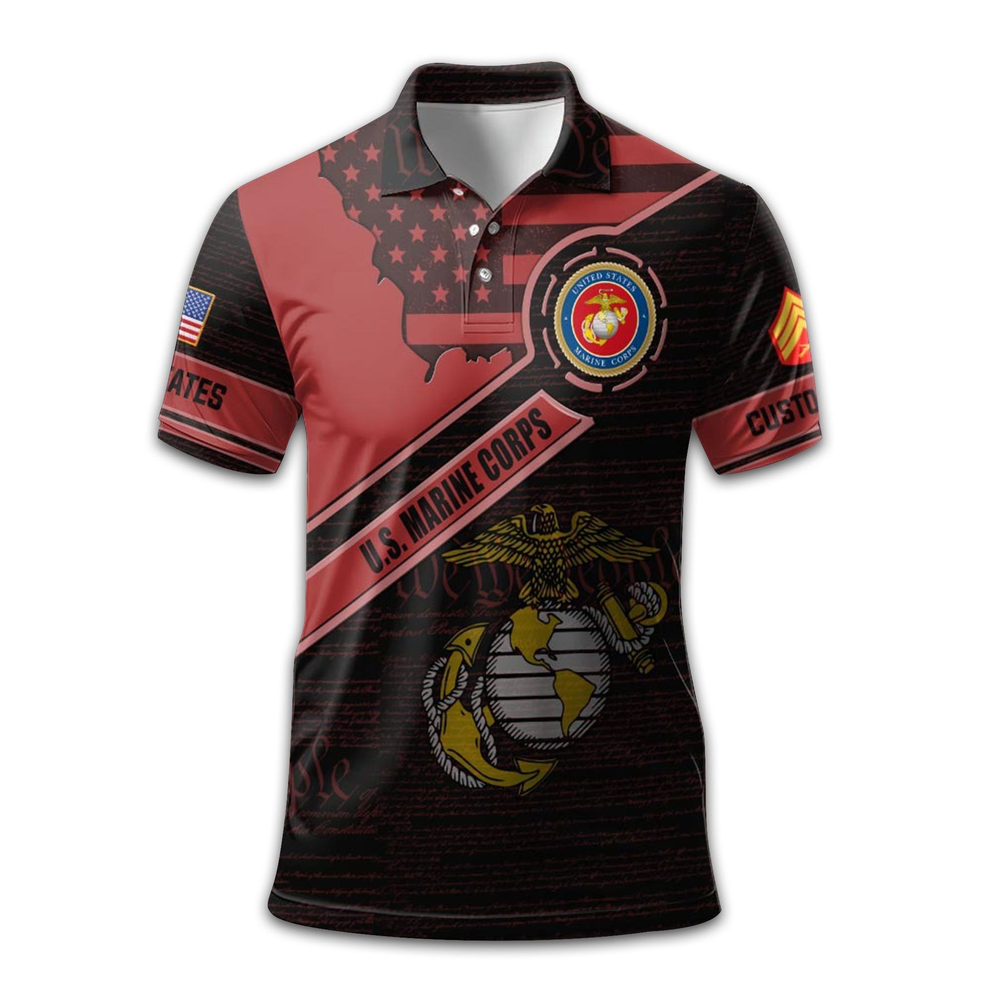 USMC Custom Polo Shirt VPVC211408, Gifts For Marine Veteran, Best Gifts On Father's Day, Armed Forces Day, Independence Day, Veterans Day.
