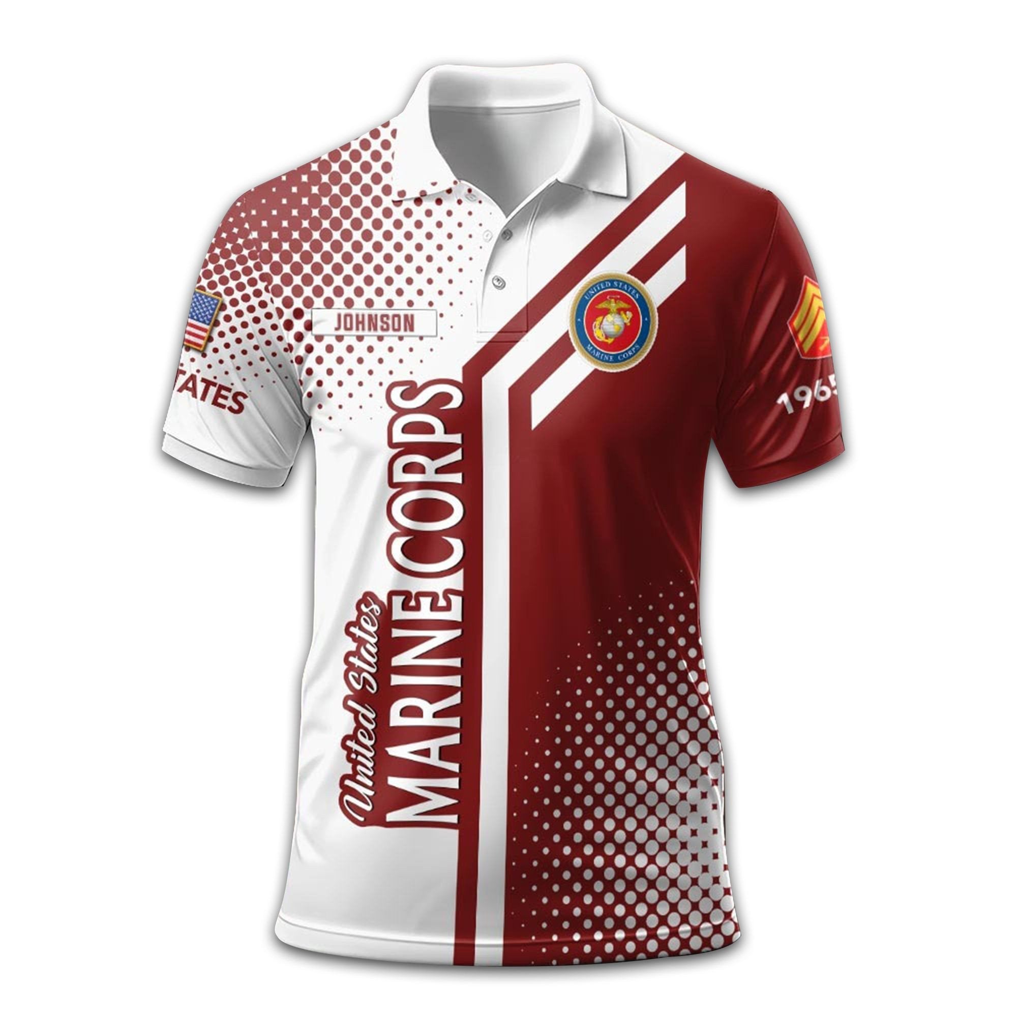 Unique Custom Name, Rank, Year, USMC Polo Shirt VPVC211603, Gifts For Marine Veteran, Gifts For Dad, For Husband, Best Gifts On Father's Day, Independence Day, Veterans Day.