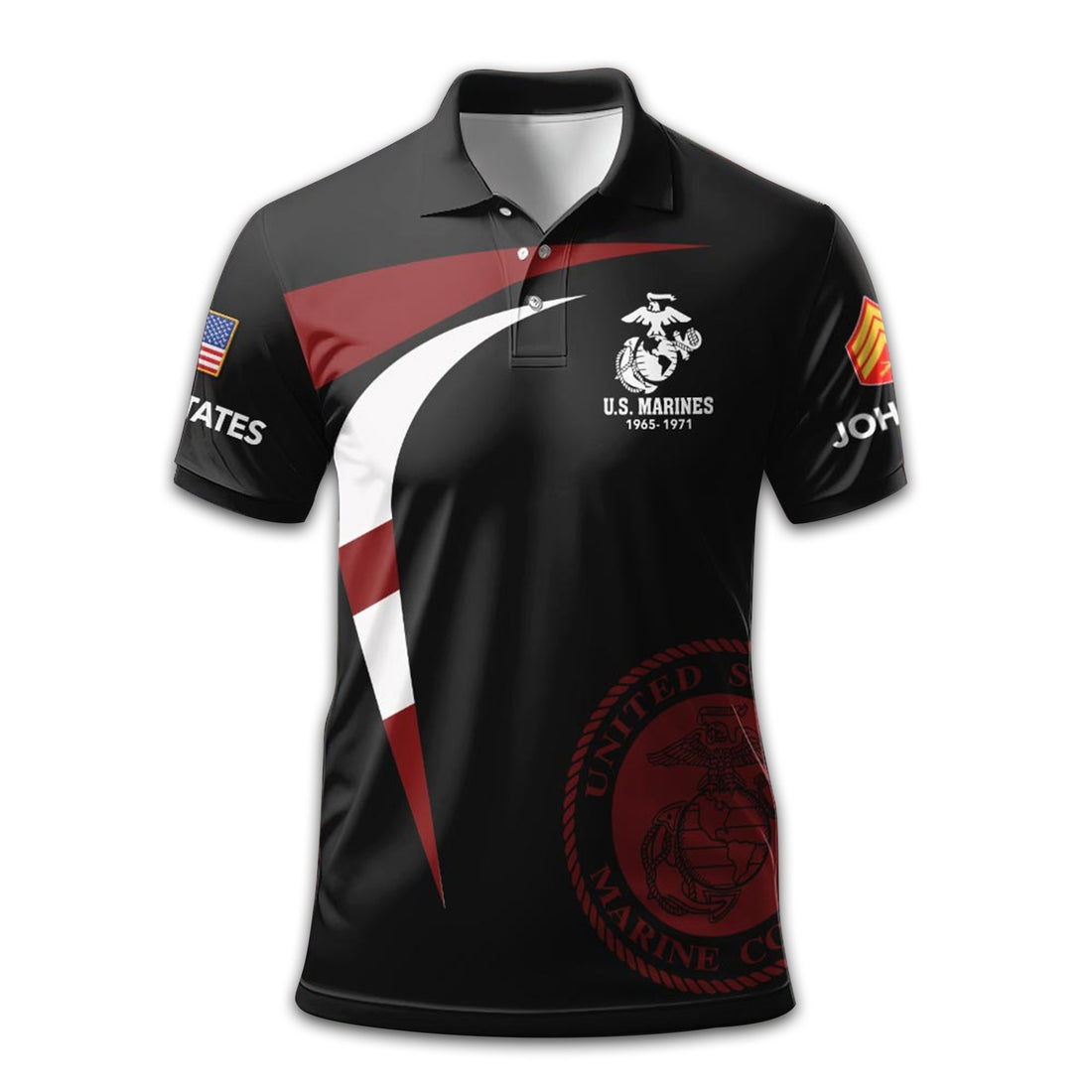 USMC Custom Polo Shirt VPVC211708, Gifts For Marine Veteran, Best Gifts On Father's Day, Armed Forces Day, Independence Day, Veterans Day.