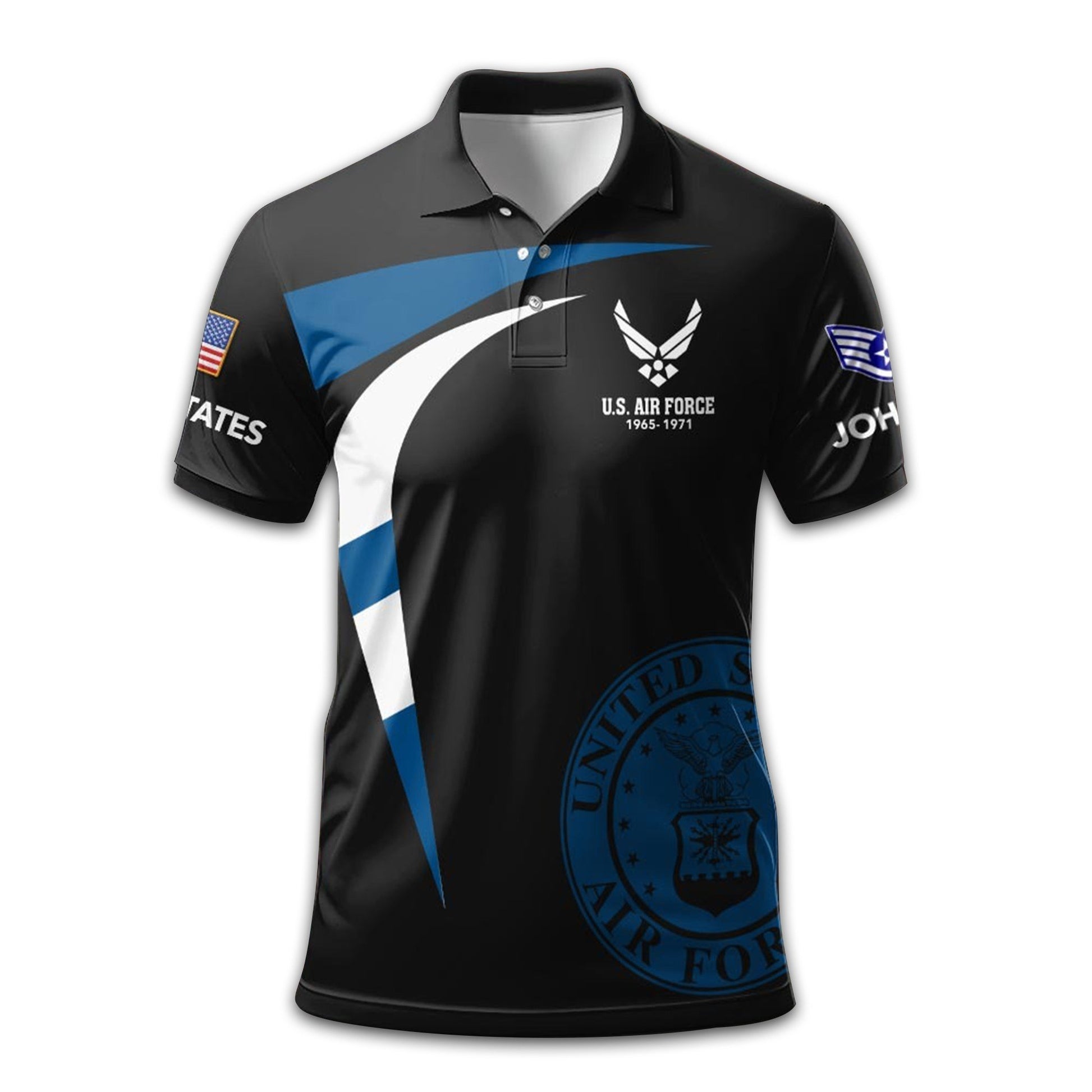 USAF Custom Polo Shirt VPVC211709, Gifts For Air Force Veteran, Best Gifts On Father's Day, Armed Forces Day, Independence Day, Veterans Day.