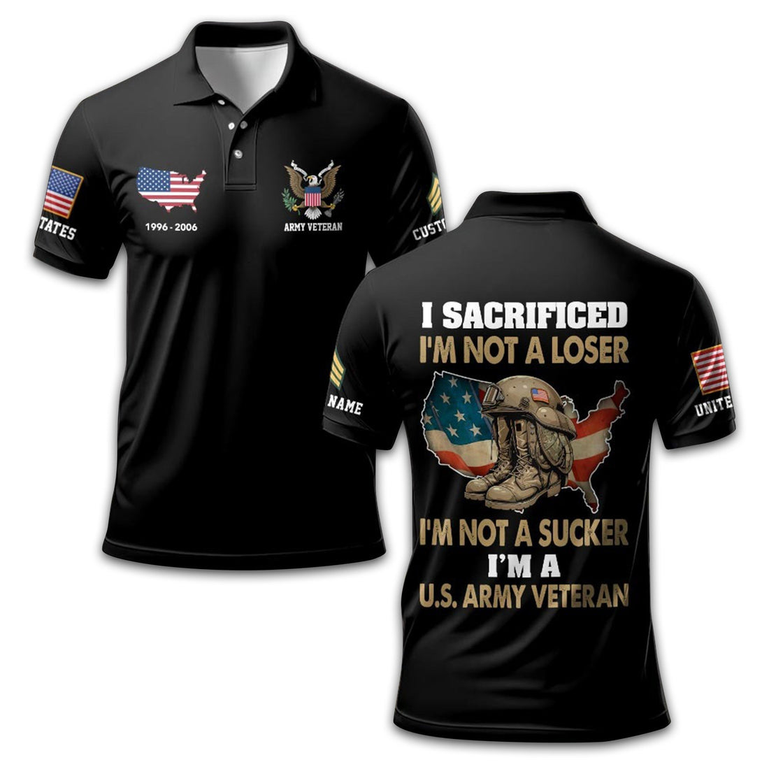Unique Custom Name, Rank,Year US Army Polo Shirt VPVC211901, Gifts For Army Veteran, Gifts For Dad, For Husband, Best Gifts On Father's Day, Independence Day, Veterans Day.