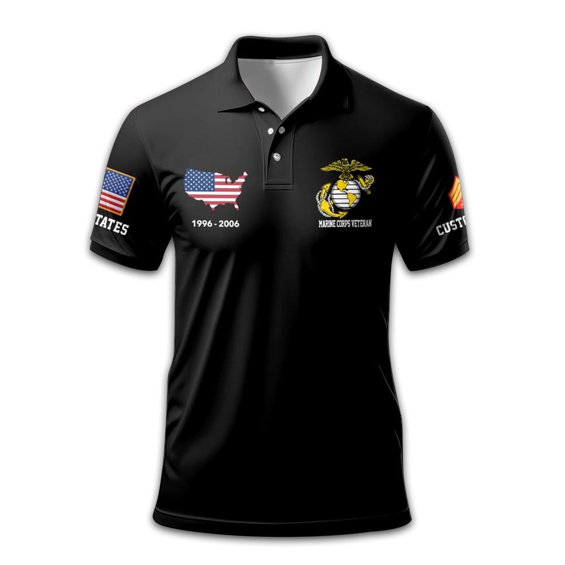 Unique Custom Name, Rank, Year, USMC Polo Shirt VPVC211903, Gifts For Marine Veteran, Gifts For Dad, For Husband, Best Gifts On Father's Day, Independence Day, Veterans Day.