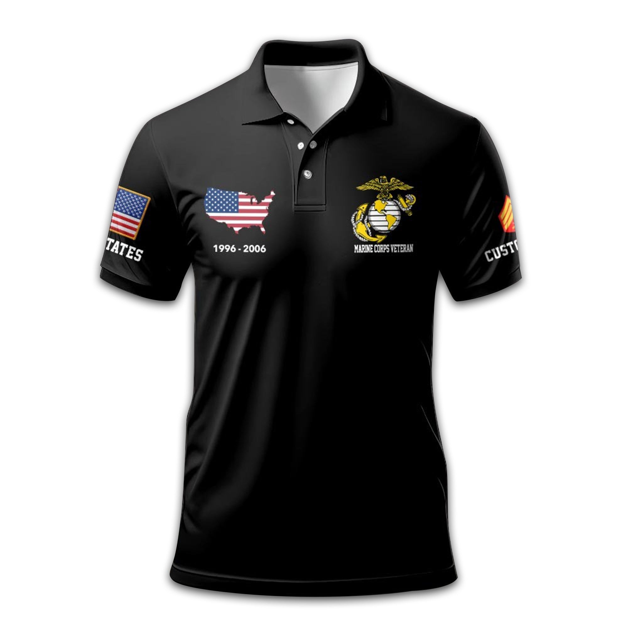 Unique Custom Name, Rank, Year, USMC Polo Shirt VPVC211903, Gifts For Marine Veteran, Gifts For Dad, For Husband, Best Gifts On Father's Day, Independence Day, Veterans Day.