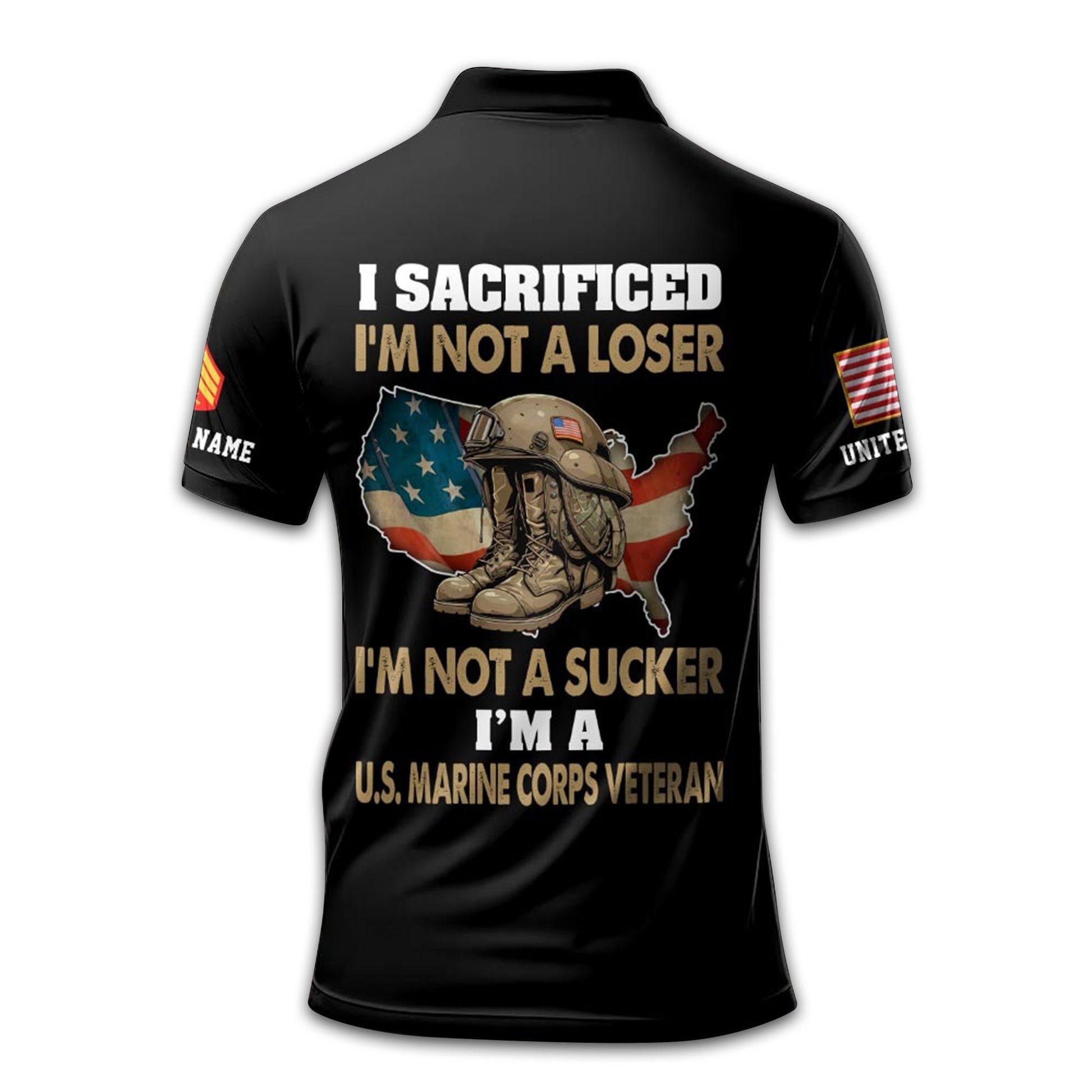 Unique Custom Name, Rank, Year, USMC Polo Shirt VPVC211903, Gifts For Marine Veteran, Gifts For Dad, For Husband, Best Gifts On Father's Day, Independence Day, Veterans Day.