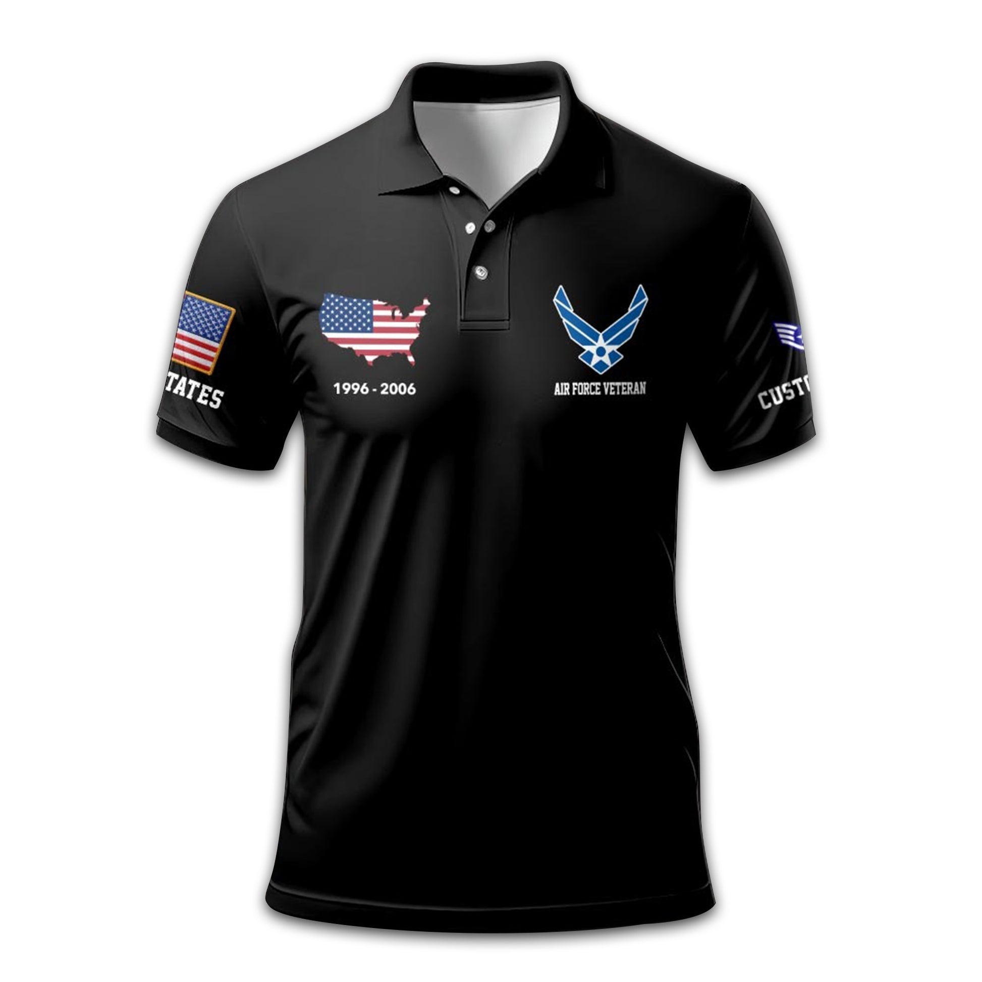 Unique Custom Name, Rank, Year USAF Polo Shirt VPVC211904, Gifts For Air Force Veteran, Gifts For Dad, For Husband, Best Gifts On Father's Day, Independence Day, Veterans Day.