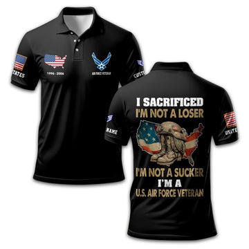 Unique Custom Name, Rank, Year USAF Polo Shirt VPVC211904, Gifts For Air Force Veteran, Gifts For Dad, For Husband, Best Gifts On Father's Day, Independence Day, Veterans Day.