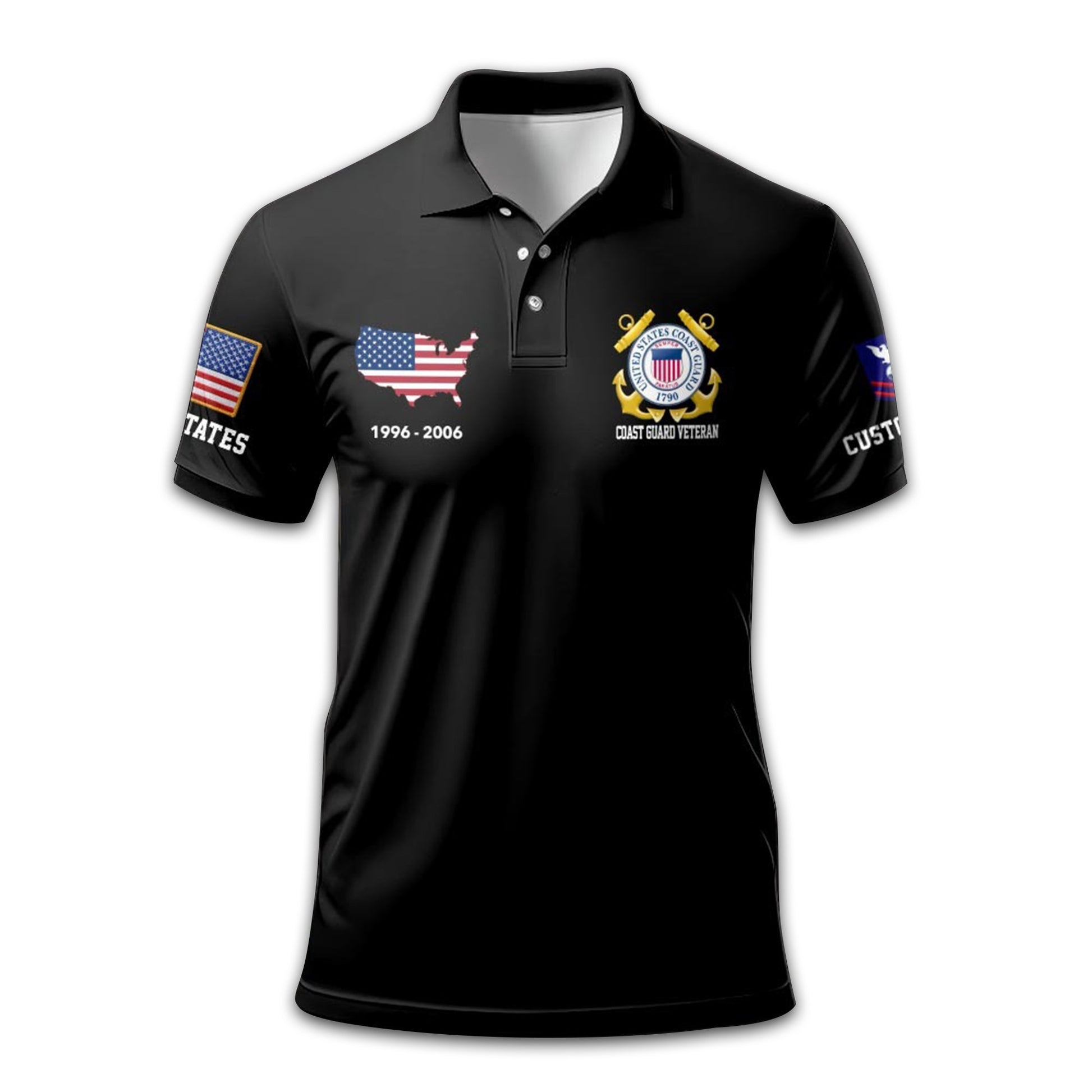 Unique Custom Name, Rank, Year, USCG Polo Shirt VPVC211905, Gifts For Coast Guard Veteran, Gifts For Dad, For Husband, Best Gifts On Father's Day, Independence Day, Veterans Day.