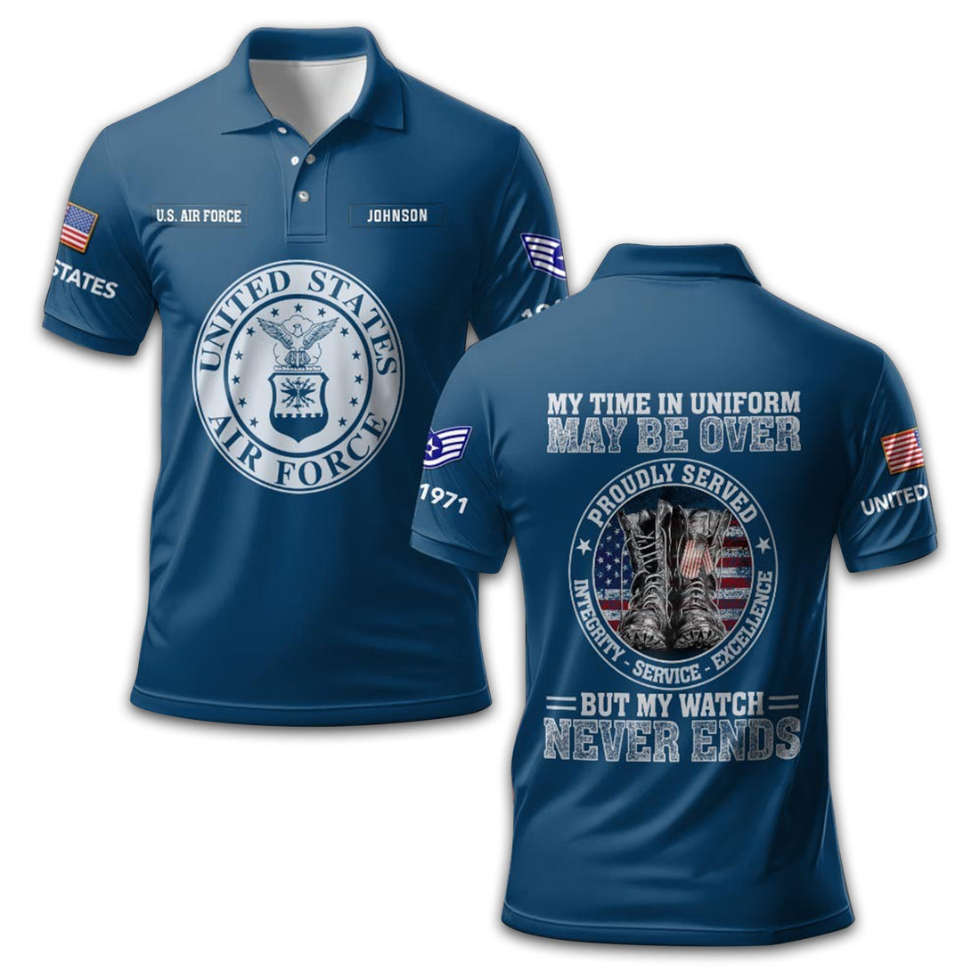 USAF Custom Polo Shirt VPVC211609, Gifts For Air Force Veteran, Best Gifts On Father's Day, Armed Forces Day, Independence Day, Veterans Day.
