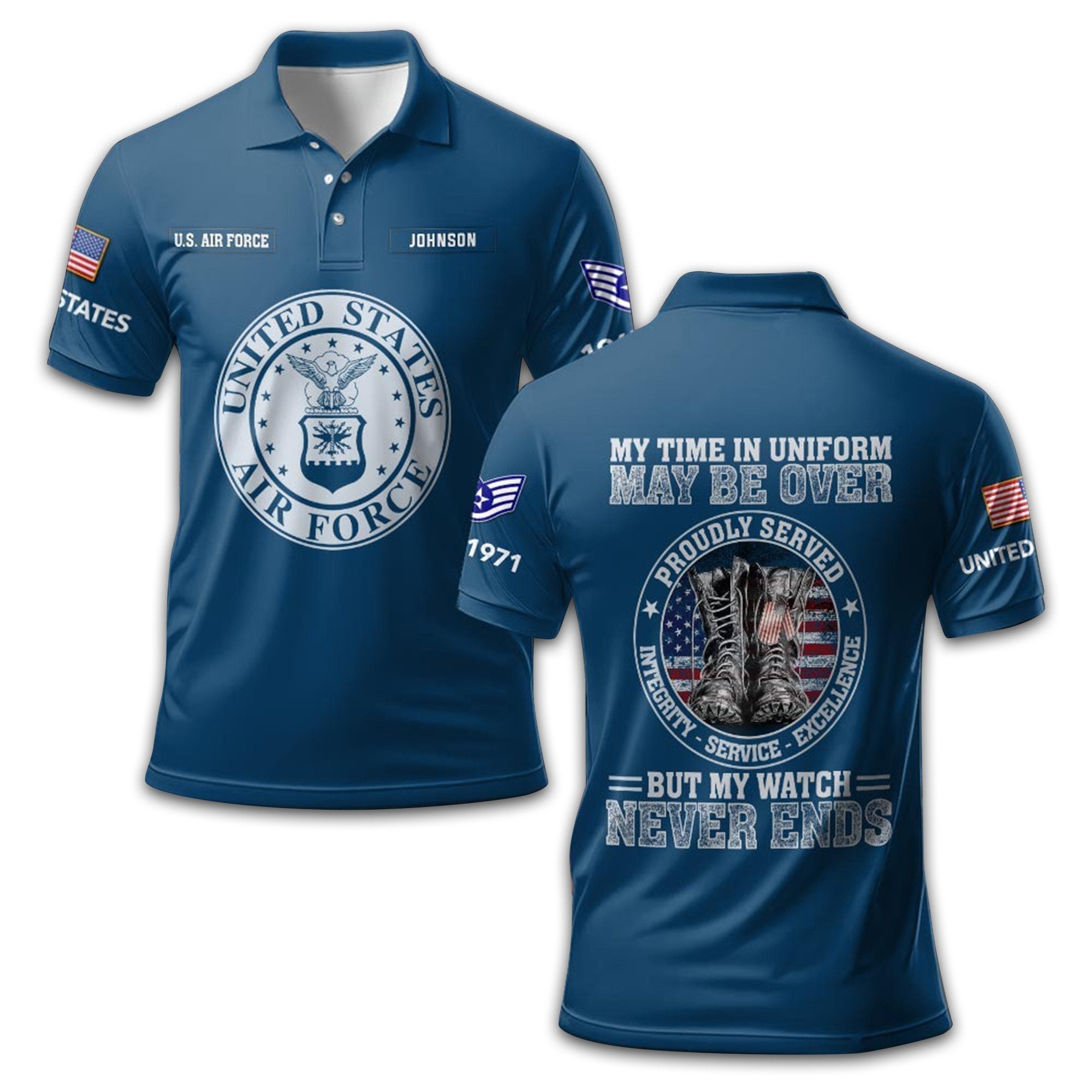 USAF Custom Polo Shirt VPVC211609, Gifts For Air Force Veteran, Best Gifts On Father's Day, Armed Forces Day, Independence Day, Veterans Day.