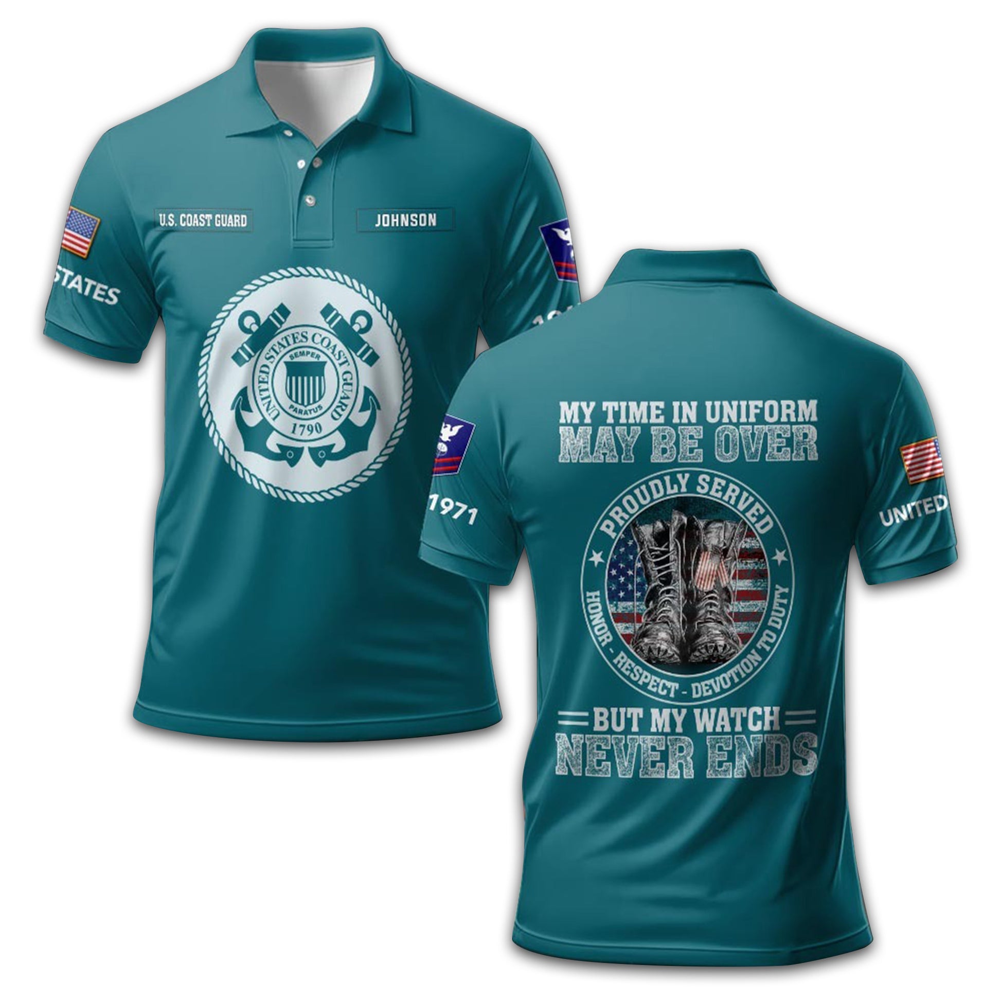 USCG Custom Polo Shirt VPVC211610, Gifts For Coast Guard Veteran, Best Gifts On Father's Day, Armed Forces Day, Independence Day, Veterans Day.