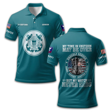 USCG Custom Polo Shirt VPVC211610, Gifts For Coast Guard Veteran, Best Gifts On Father's Day, Armed Forces Day, Independence Day, Veterans Day.