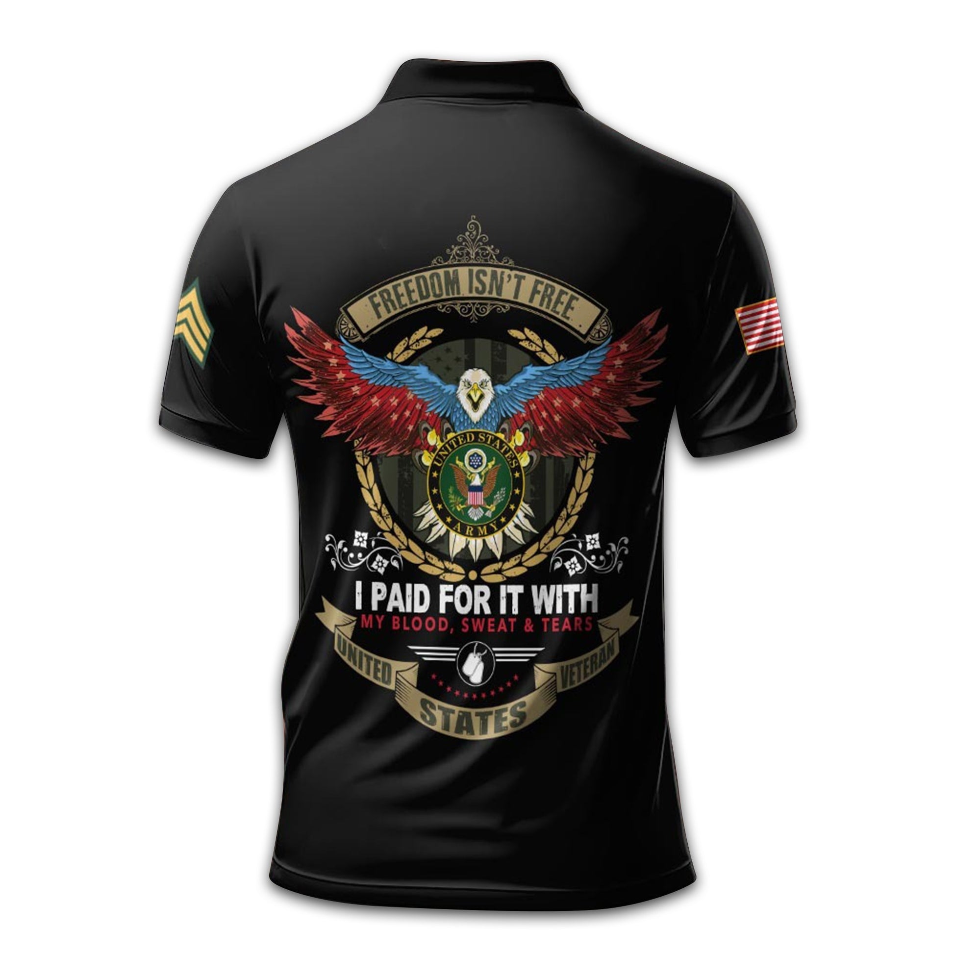 US Army Custom Polo Shirt VPVC211906, Gifts For Army Veteran, Best Gifts On Father's Day, Armed Forces Day, Independence Day, Veterans Day.