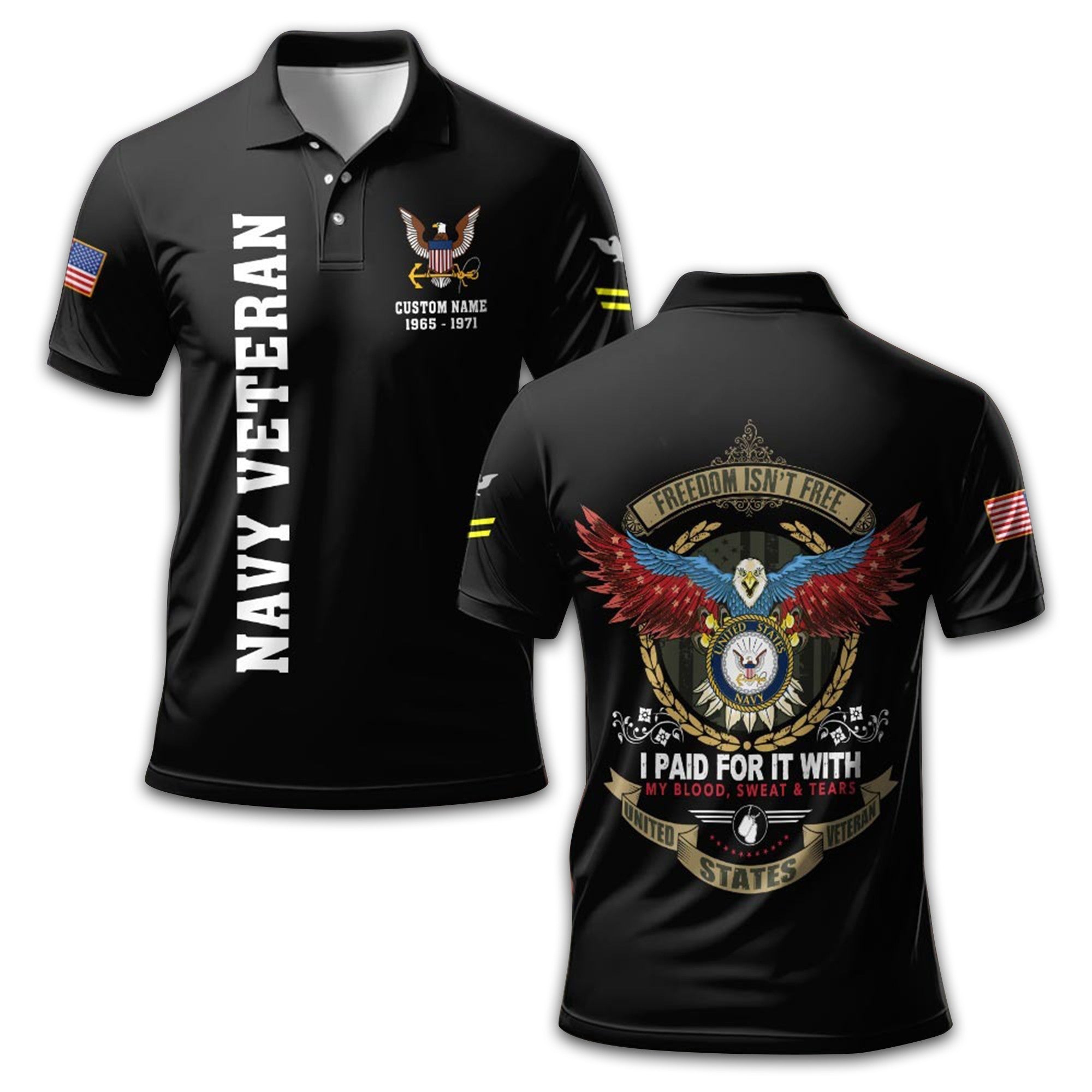 US Navy Custom Polo Shirt VPVC211907, Gifts For Navy Veteran, Best Gifts On Father's Day, Armed Forces Day, Independence Day, Veterans Day.