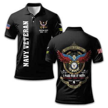 US Navy Custom Polo Shirt VPVC211907, Gifts For Navy Veteran, Best Gifts On Father's Day, Armed Forces Day, Independence Day, Veterans Day.
